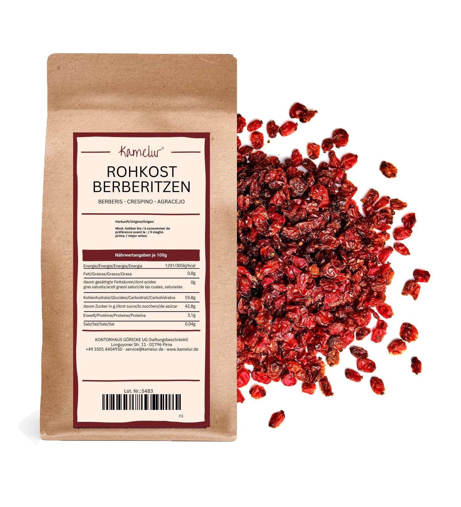 1kg dried barberry - high quality dried fruit from wild harvest unsulphured and sugar-free - Buy Online on GoSupps.com