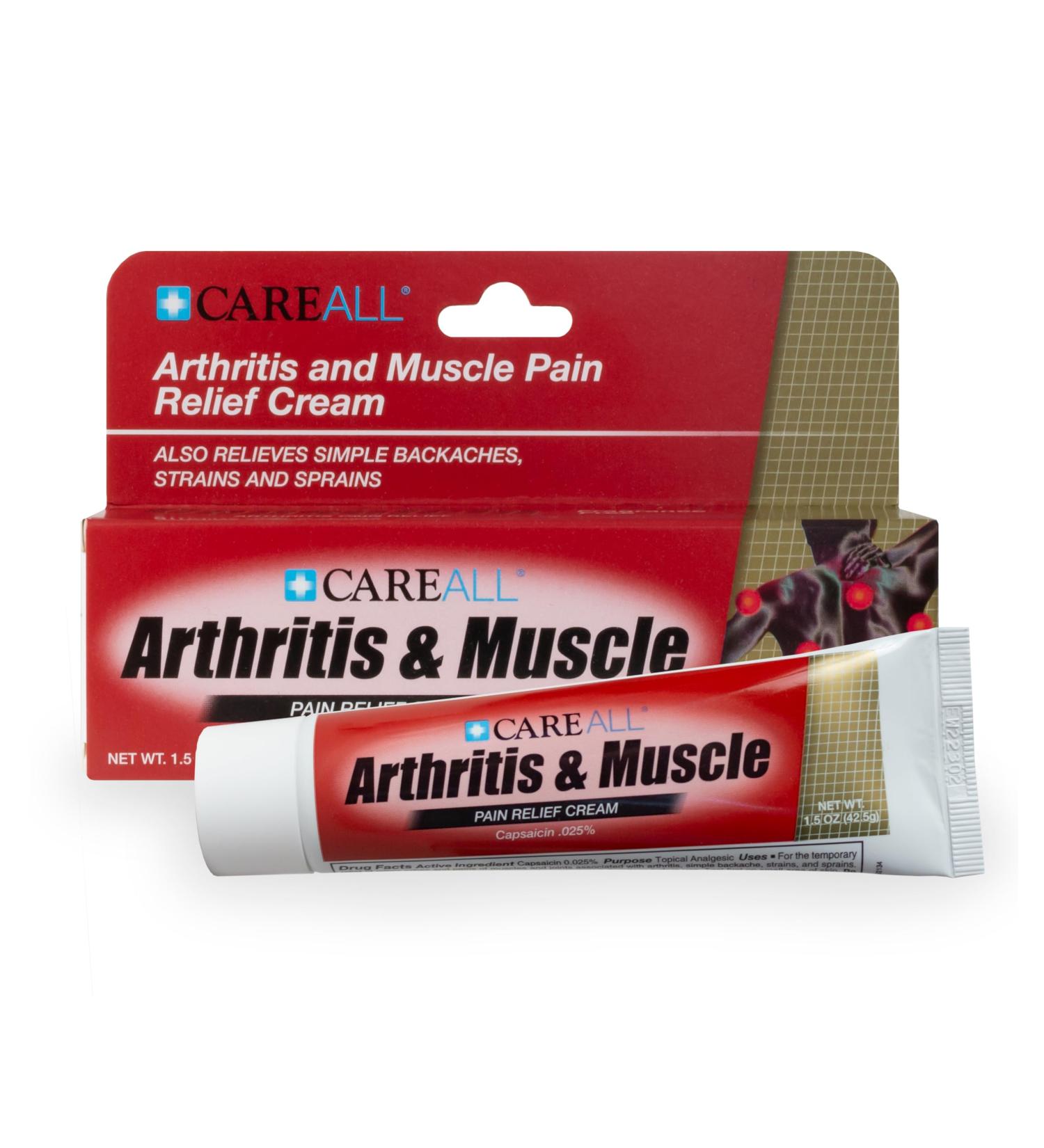 CareAll Capsaicin Arthritis & Joint Cream 1.5 oz - Effective Relief for Backache Sprains & Pain - Fragrance Free - Buy Online on GoSupps.com
