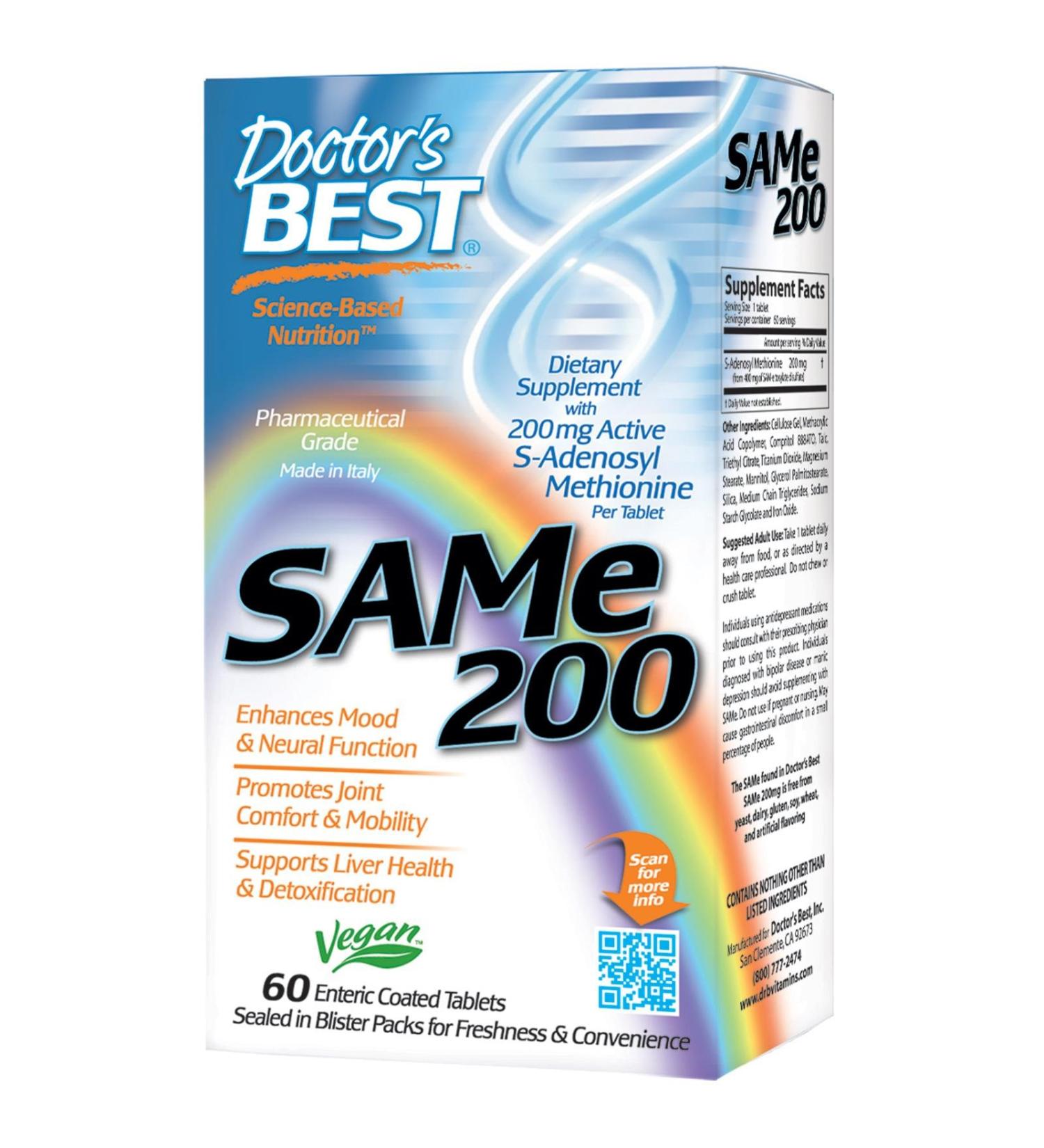 Doctor's Best SAM-e 200 mg 60 Enteric Coated Tablets