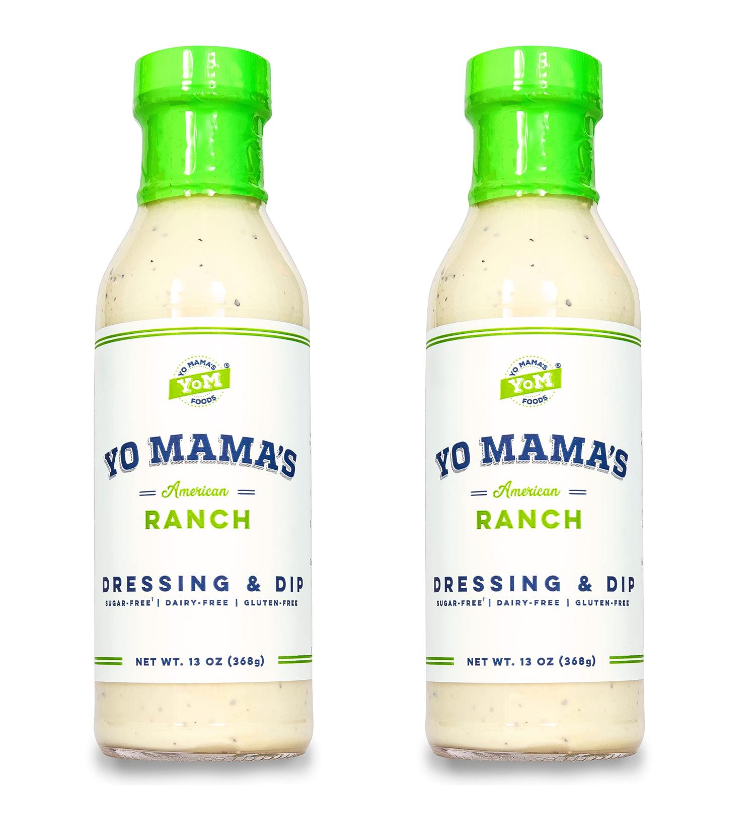 Yo Mama's Foods Keto Low Carb Ranch Salad Dressing & Dip - (2 Pack) Dairy-Free, Gluten-Free, All Natural, Low Sodium - 13 oz Bottles - Buy Online on GoSupps.com