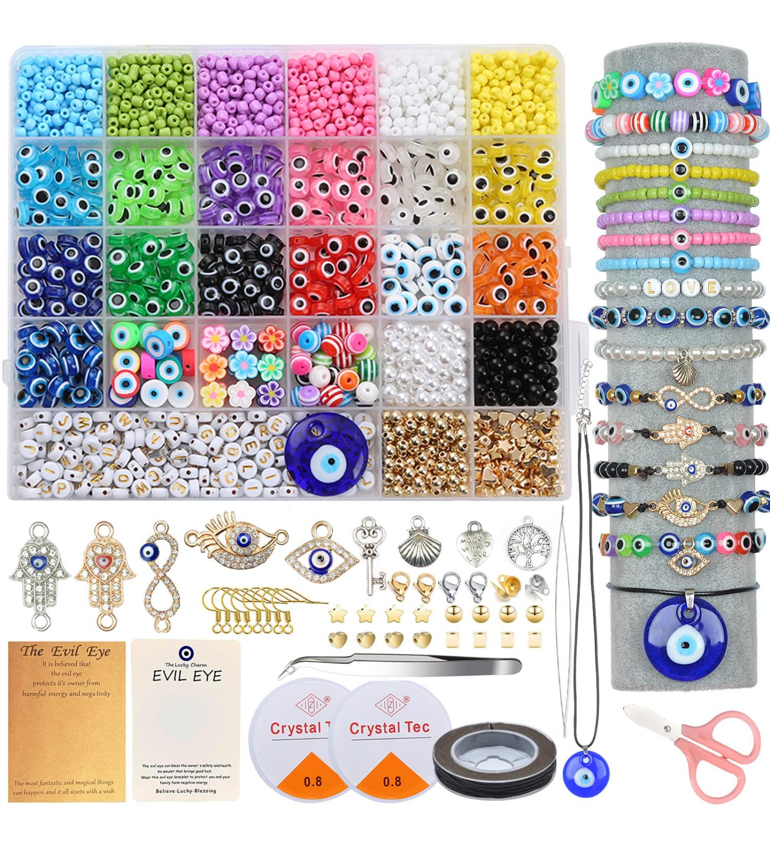 AIFNIY Evil Eye Bracelet Kit - 3045 PCS Beads & Charms for DIY Jewelry Making (Kit A) - Buy Online on GoSupps.com