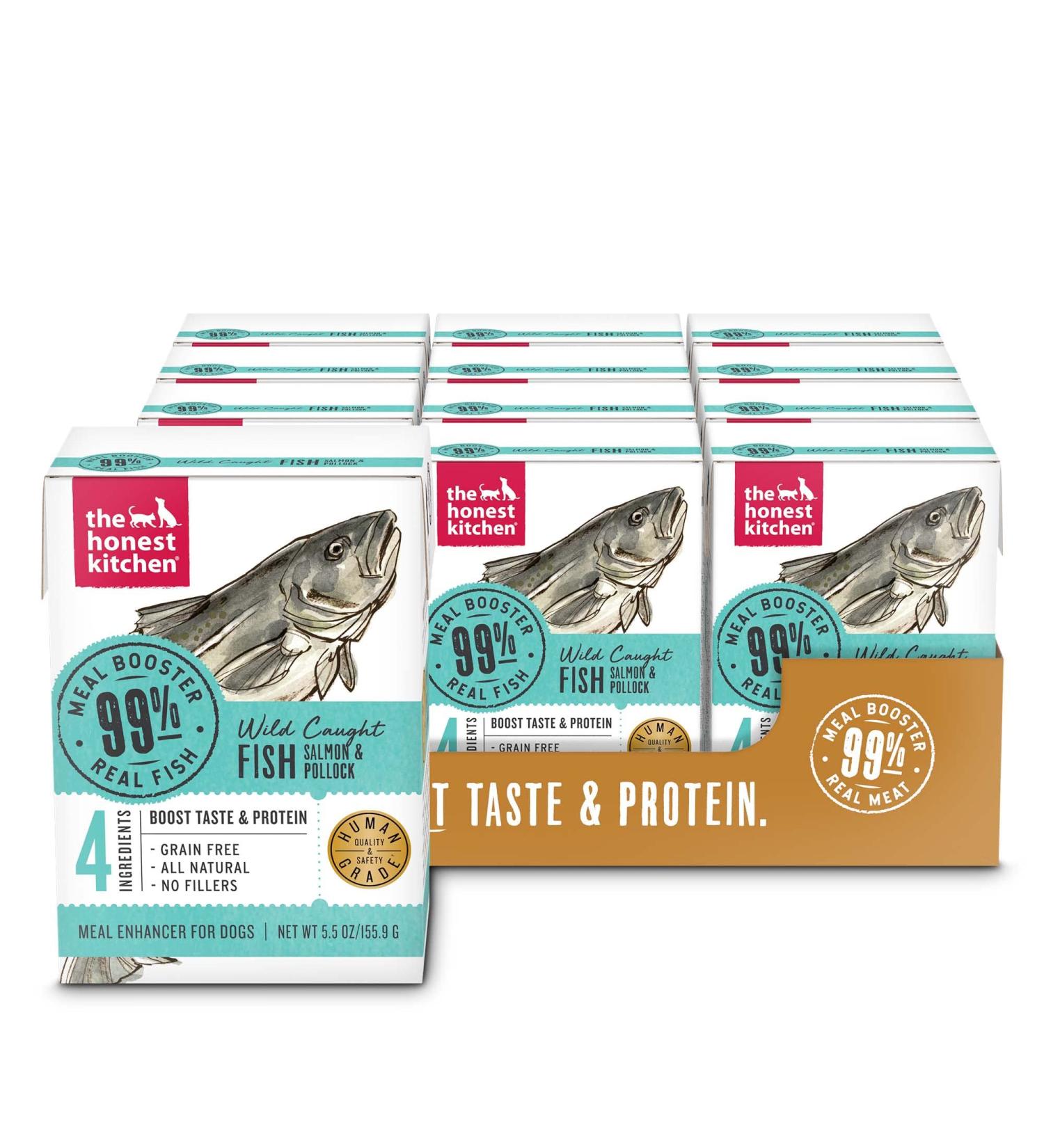 The Honest Kitchen Salmon & Pollock Meal Booster 5.5oz (Pack of 12) | 99% Meat High Protein Dog Food Topper - Buy Online on GoSupps.com