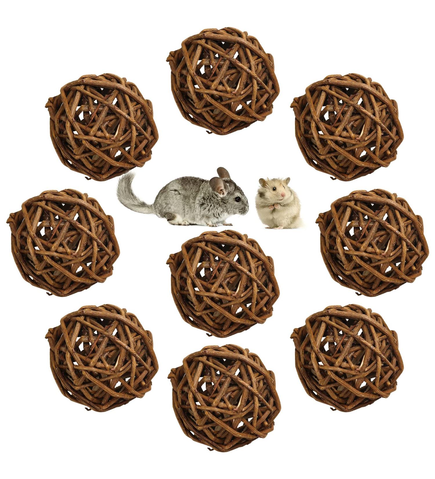 9-Piece Willow Ball Chew Toys for Small Animals | Rabbit Guinea Pig Hamster & Bird Accessories - Buy Online on GoSupps.com