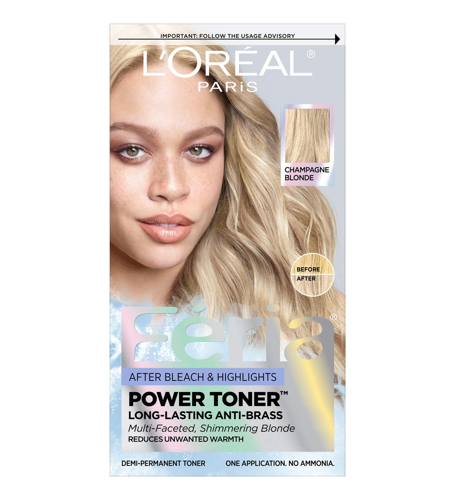 L'Oreal Paris Feria Anti Brass Power Hair Toner - Champagne Blonde, 1 Count - Buy Online on GoSupps.com