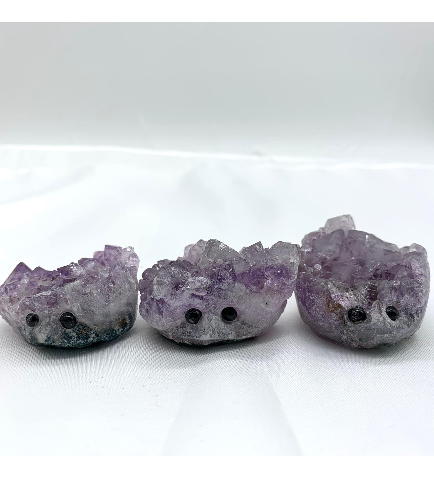 Natural Crystal Natural Amethyst Crystal Cluster Hedgehog Ornaments Hand Carved Crystal Stones Purification Gifts Stones ERBDRGAZ 1pc - Buy Online on GoSupps.com
