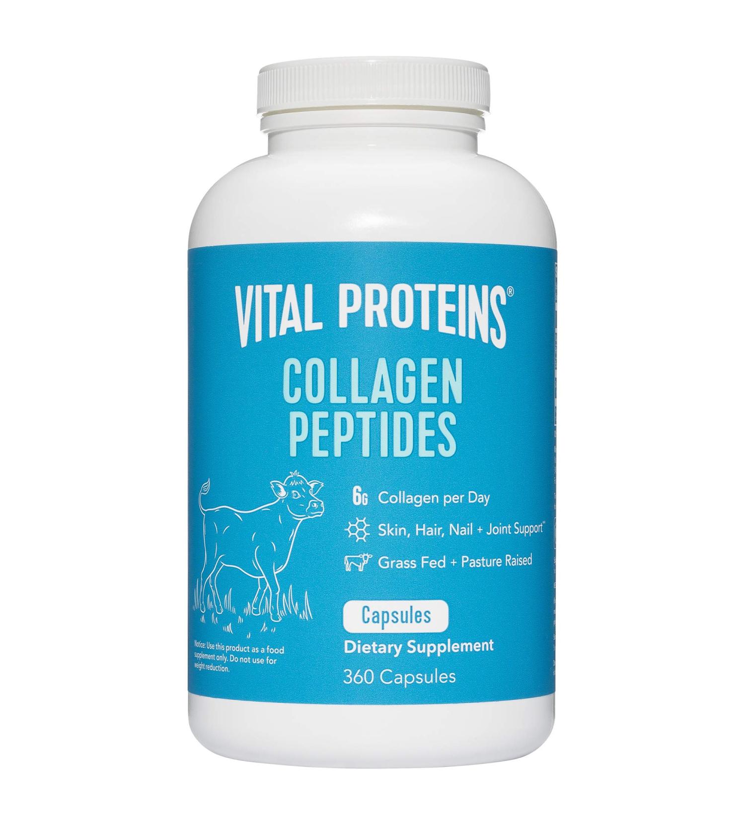 Vital Proteins Collagen Peptides - 360 Capsules for Healthy Skin, Hair & Joints - Buy Online on GoSupps.com