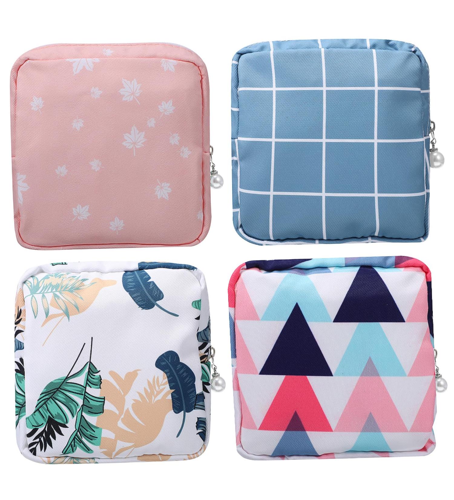 Goohochy 4-Piece Menstrual & Diaper Bag Set | High Capacity Cotton Storage for Women's Bandages & Feminine Products - Buy Online on GoSupps.com