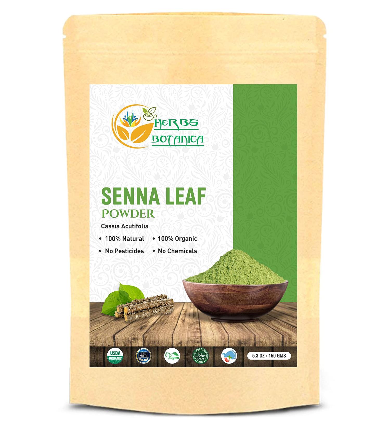 Organic Senna Leaf Powder | Cassia acutifolia | Natural Relief for Stomach Discomfort, Constipation, and Weight Loss | 5.29 oz / 150g - Buy Online on GoSupps.com