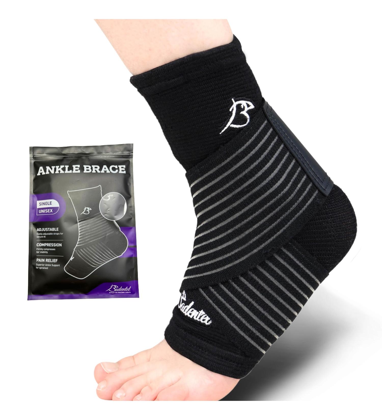 Adjustable Ankle Brace for Men & Women - Comfortable Support Strap for Sprains Plantar Fasciitis & Achilles Tendonitis Relief | International Shipping - Buy Online on GoSupps.com