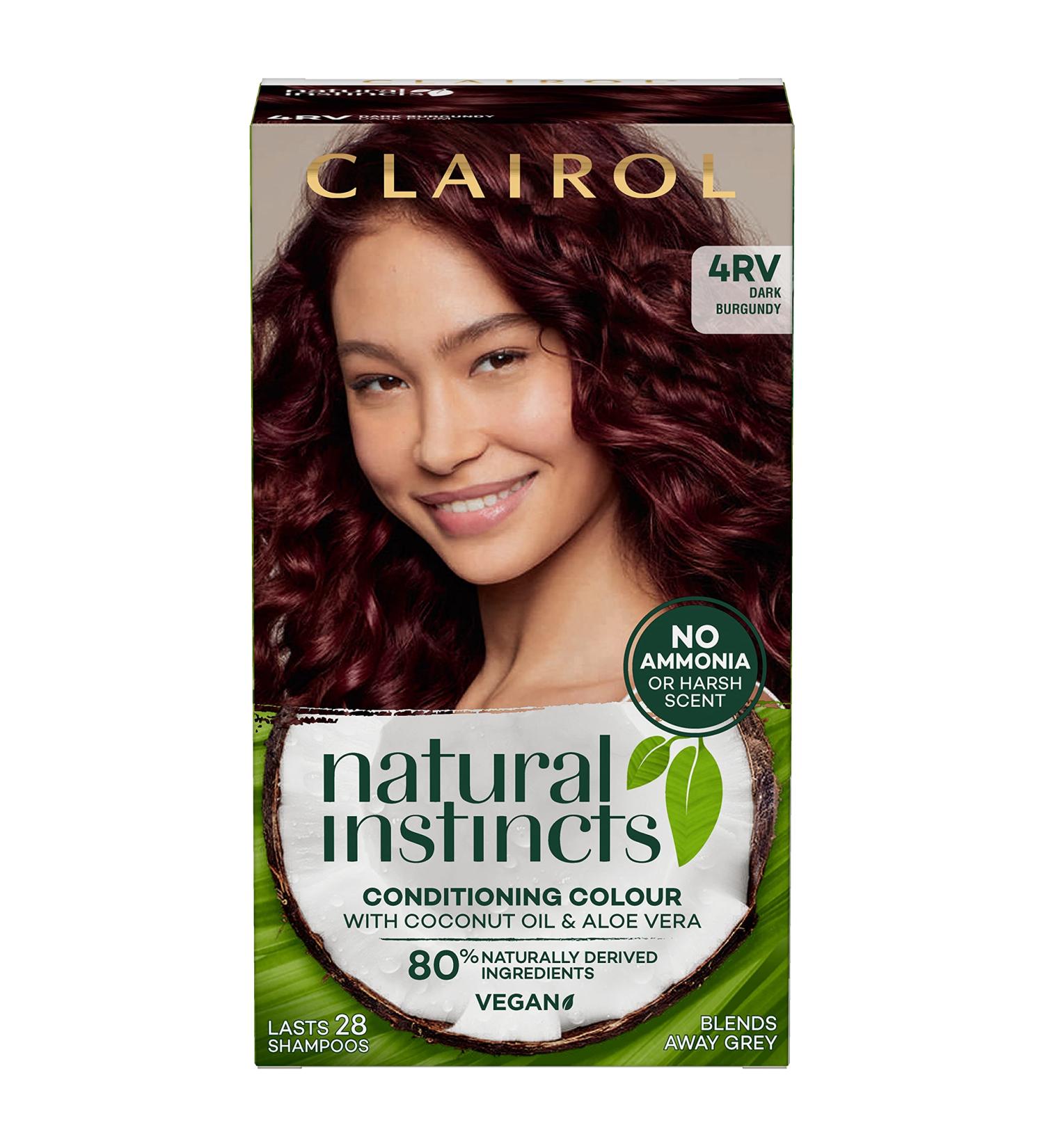 Clairol Natural Instincts Semi-Permanent No Ammonia Hair Dye 4RV Dark Burgundy - 1 Count - Buy Online on GoSupps.com
