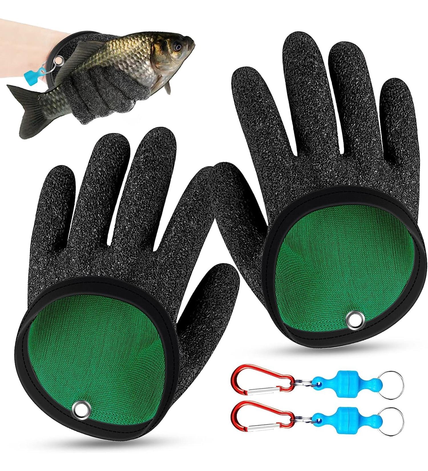 2 PCs Waterproof Anti-Cut Fishing Gloves - Hunting Gloves with Magnetic Closure for Safe Pike & Catfish Fishing - Buy Online on GoSupps.com