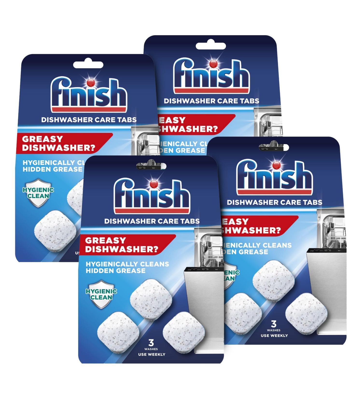 Finish In-Wash Dishwasher Cleaner - 3 Count, Pack of 4 | Removes Hidden Grease & Grime - Buy Online on GoSupps.com