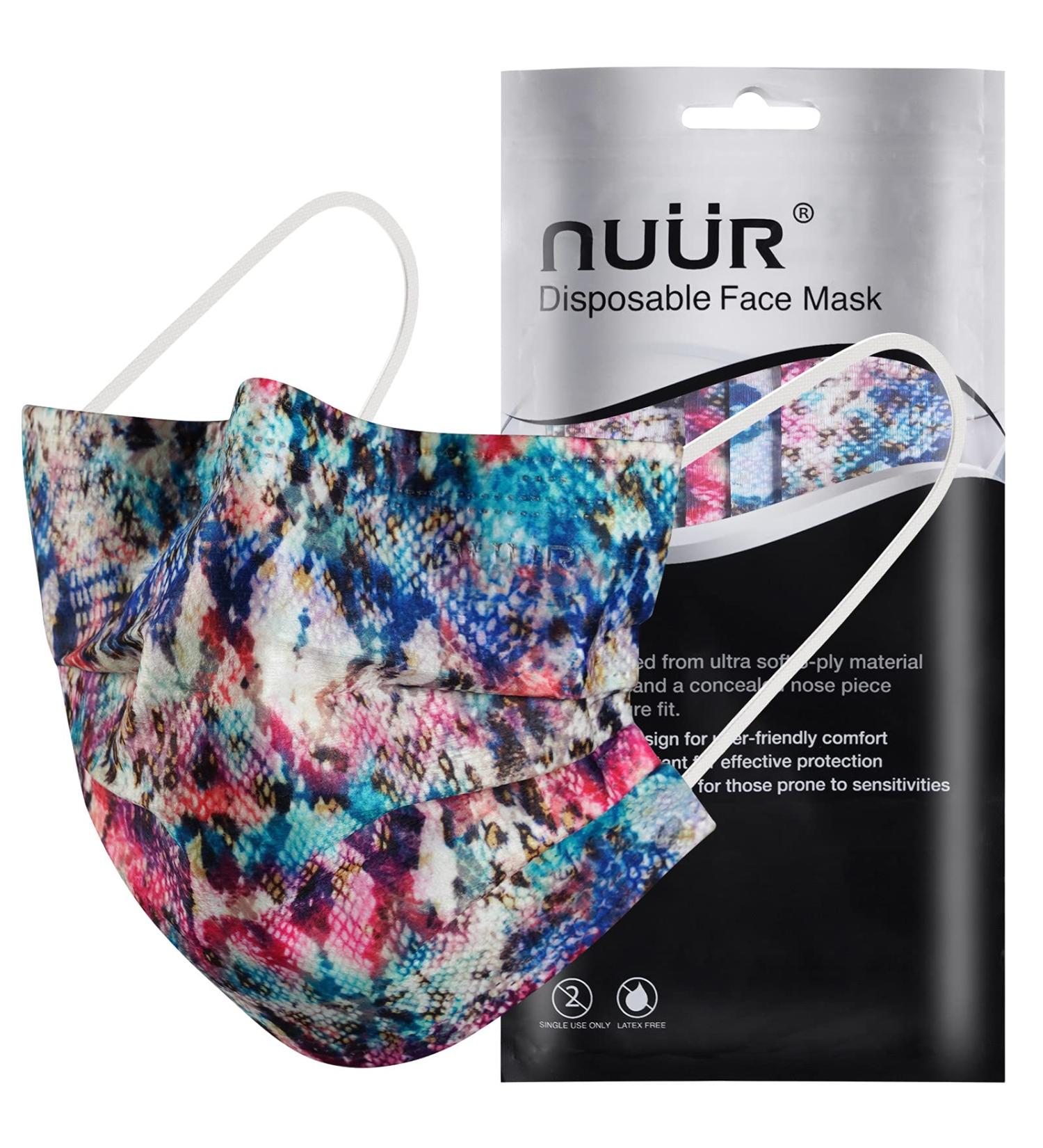 NU R Tie Dye Disposable Face Mask 3 Ply with Filter Layer - 10pcs | Elastic Earloop | Retail Sealed Bags | TIE & DYE-006 - Buy Online on GoSupps.com