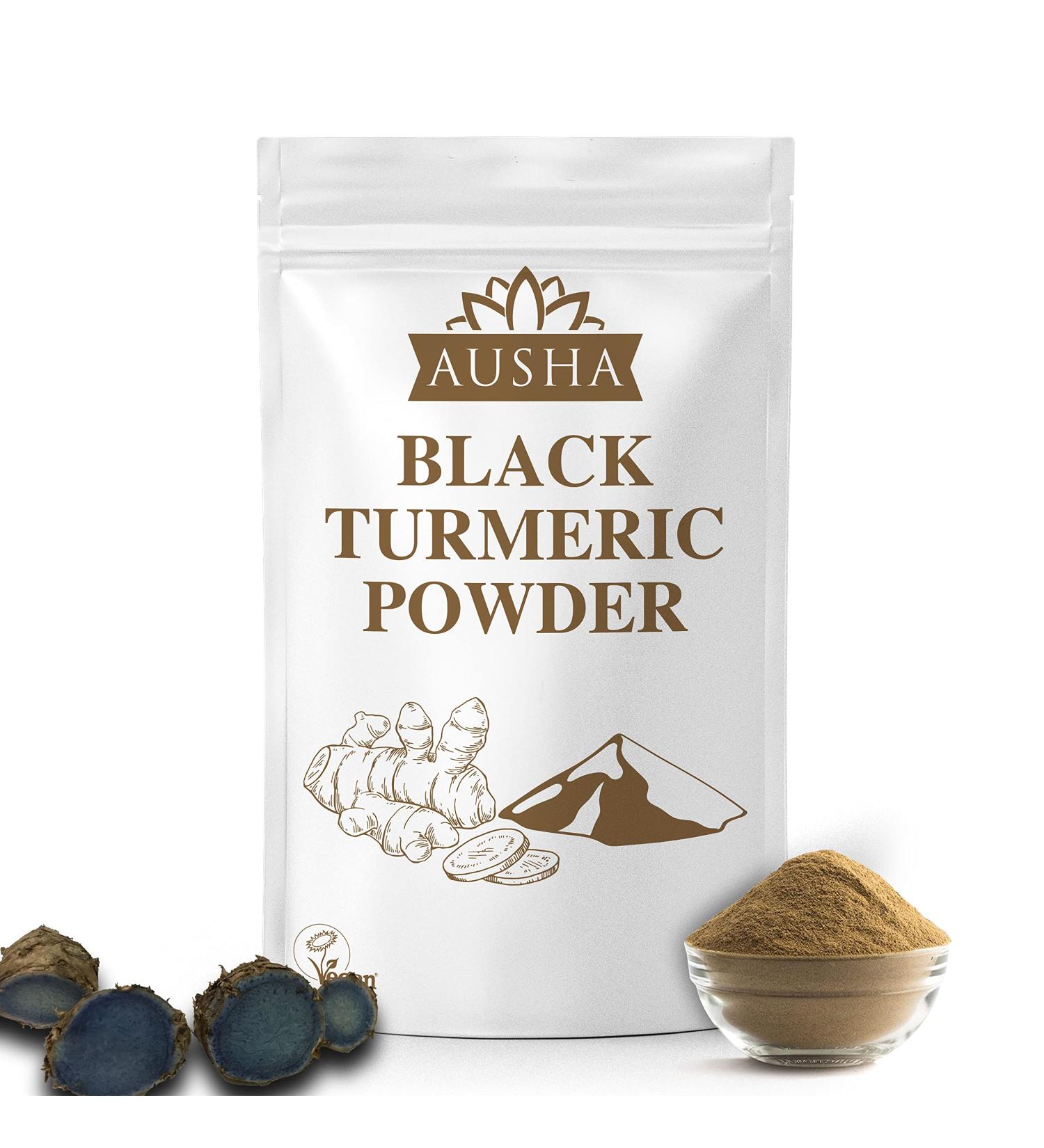 Ausha Black Turmeric Powder 100g - High Strength Curcumin 5-6% | Premium Quality - Buy Online on GoSupps.com