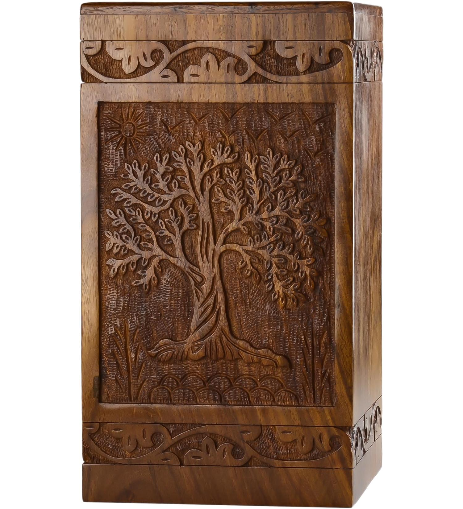 INTAJ Handmade Rosewood Urn for Human Ashes - Tree of Life Wooden Urns Hand-Crafted - Funeral Cremation Urn for Ashes (Adult (250 Cu/in) Rosewood Tree) Adult (250 Cu/In) Rosewood Tree - Buy Online on GoSupps.com