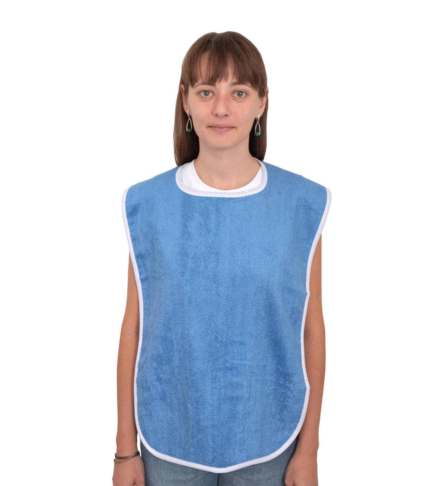 3 Pack Elaine Karen Premium Adult Bibs - Adjustable Clothing Protectors for Elderly & Disabled - Machine Washable - Blue - Pack of 3 - Buy Online on GoSupps.com