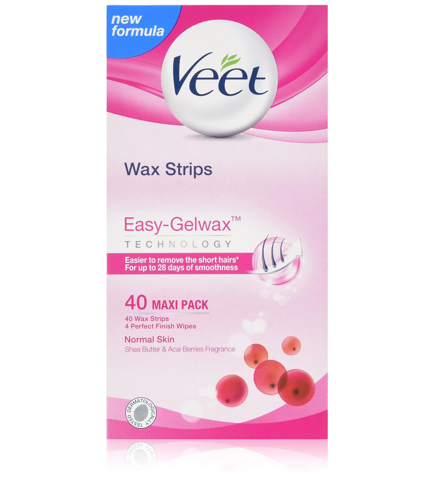 Veet Ready to Use Wax Strips x40 for Normal Skin - Smooth & Easy Hair Removal - Buy Online on GoSupps.com
