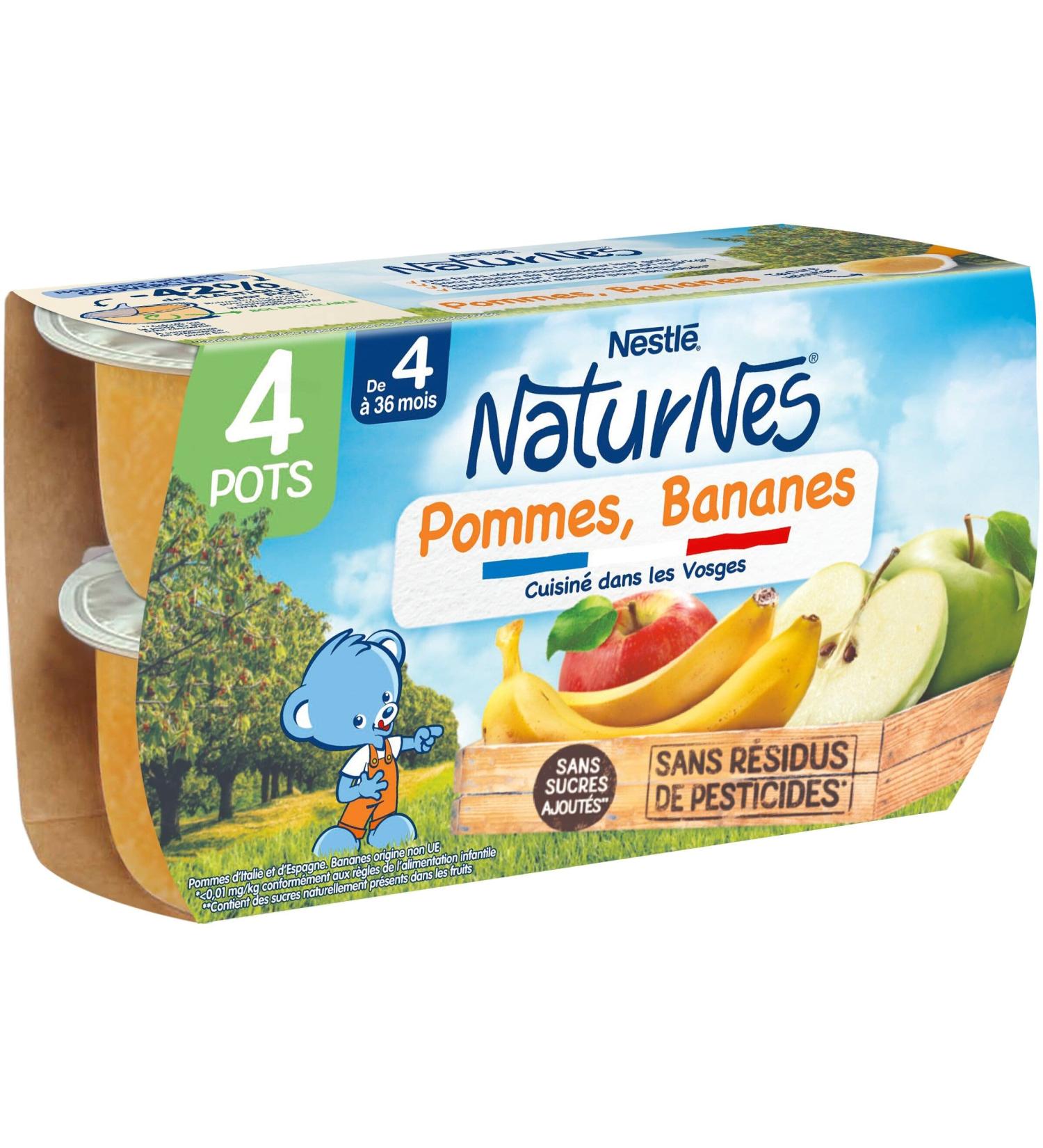 Nestl B b - NaturNes - Pur e de fruits Pomme Banane - D s 4 mois - 4x130g - Buy Online on GoSupps.com