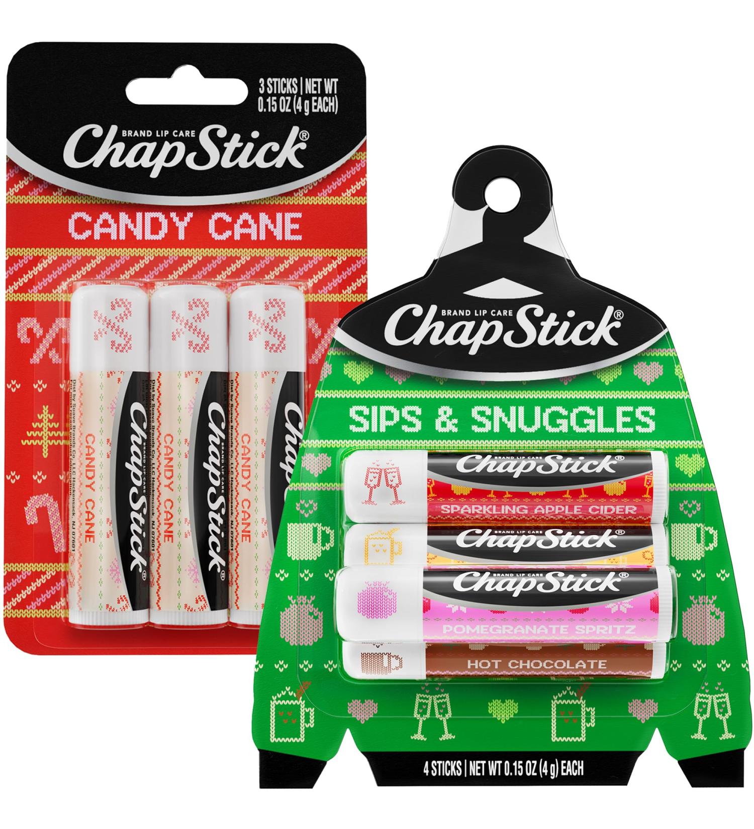 ChapStick Lip Balm Holiday Variety Packs (7 Sticks) Candy Cane Sips & Snuggles Flavored Lip Moisturizers Stocking Stuffers 0.15 Oz Ea - Buy Online on GoSupps.com