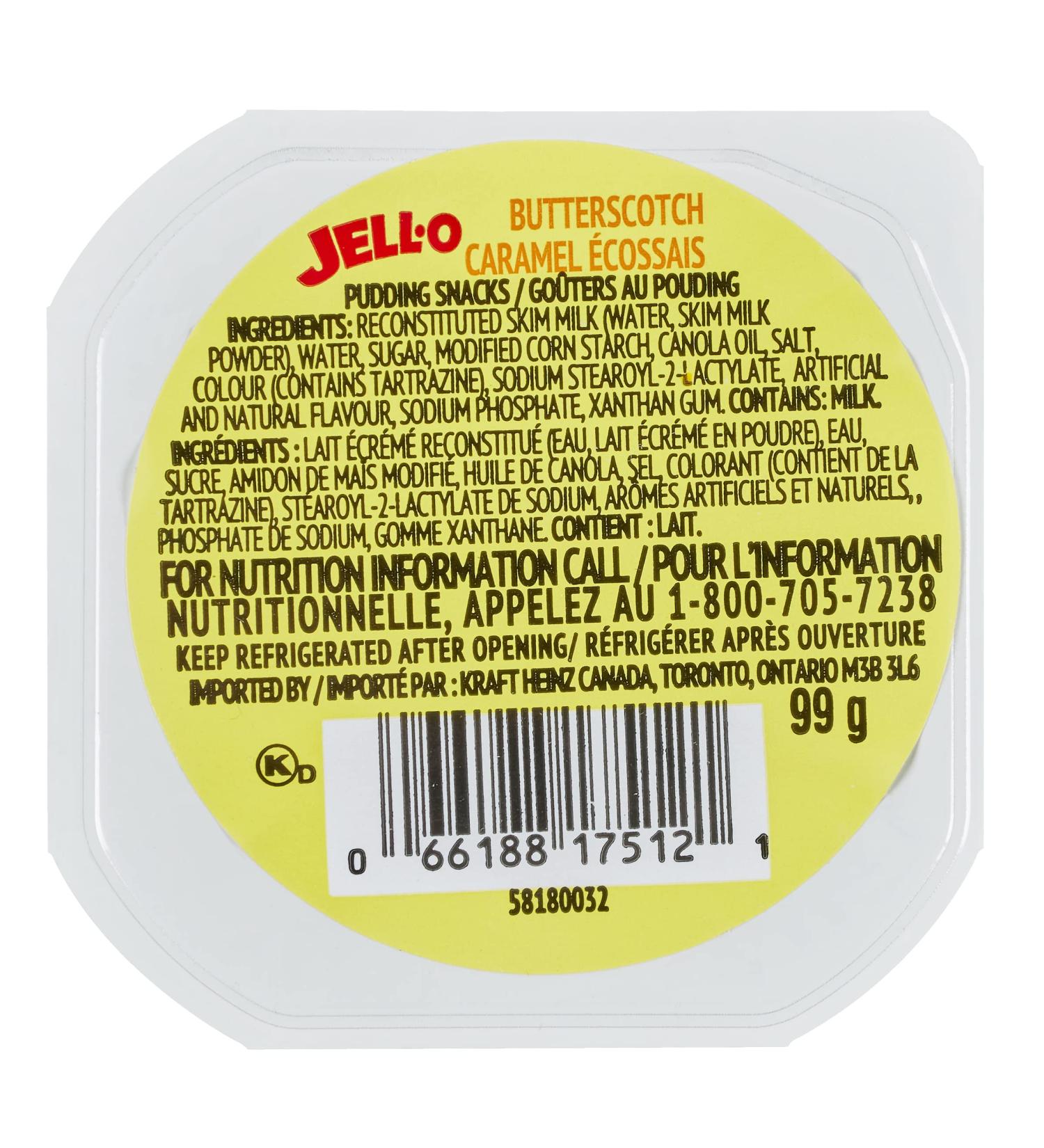 Jell-O Butterscotch Ready to Eat Pudding 2.376kg (Pack of 24) Butterscotch 24 Count (Pack of 1) - Buy Online on GoSupps.com