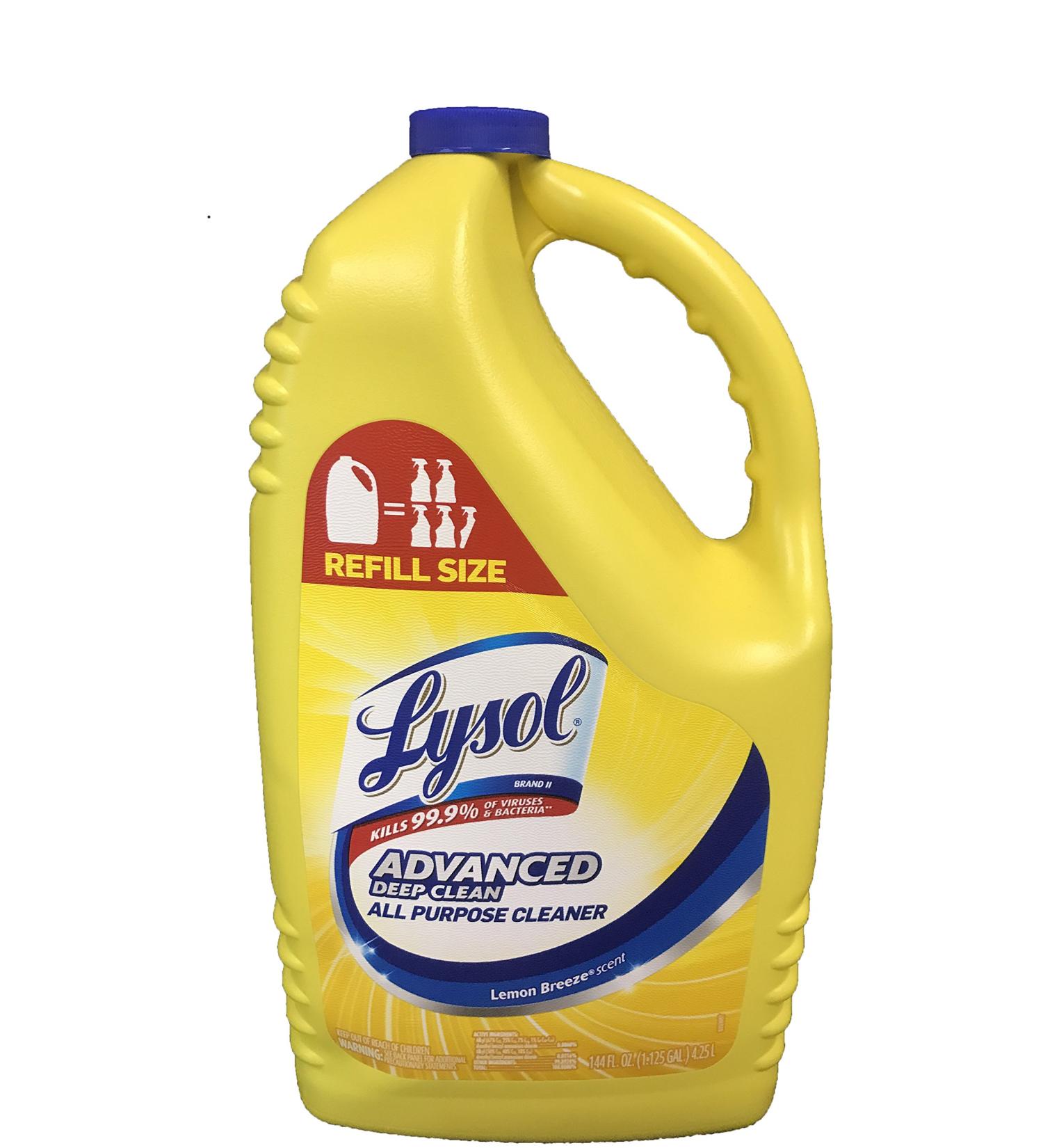 Lysol Disinfectant 144 Ounce Refill Bottle (Advanced Deep Clean Lemon Breeze)
