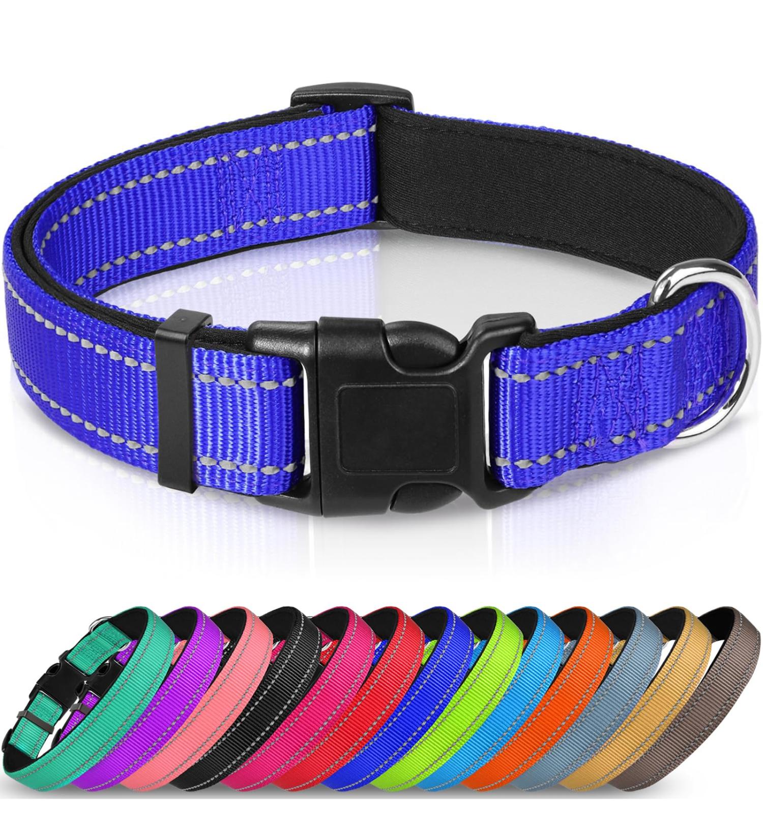 Joytale Reflective Dog Collar for Large Dogs - Royal Blue (Pack of 1) | Durable & Comfortable | International Shipping Available - Buy Online on GoSupps.com