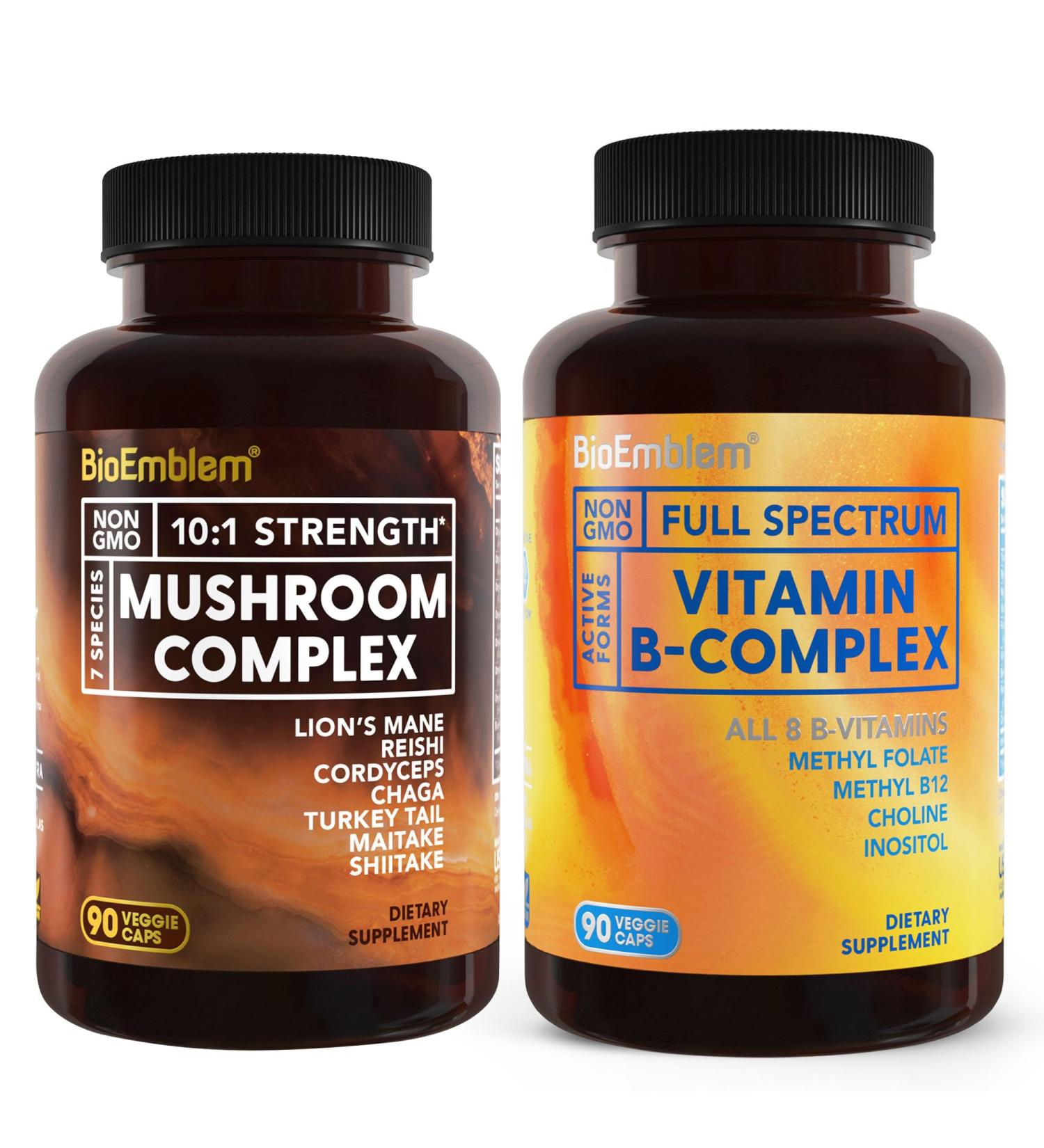 BioEmblem Vitamin B-Complex and Mushroom Complex - Buy Online on GoSupps.com