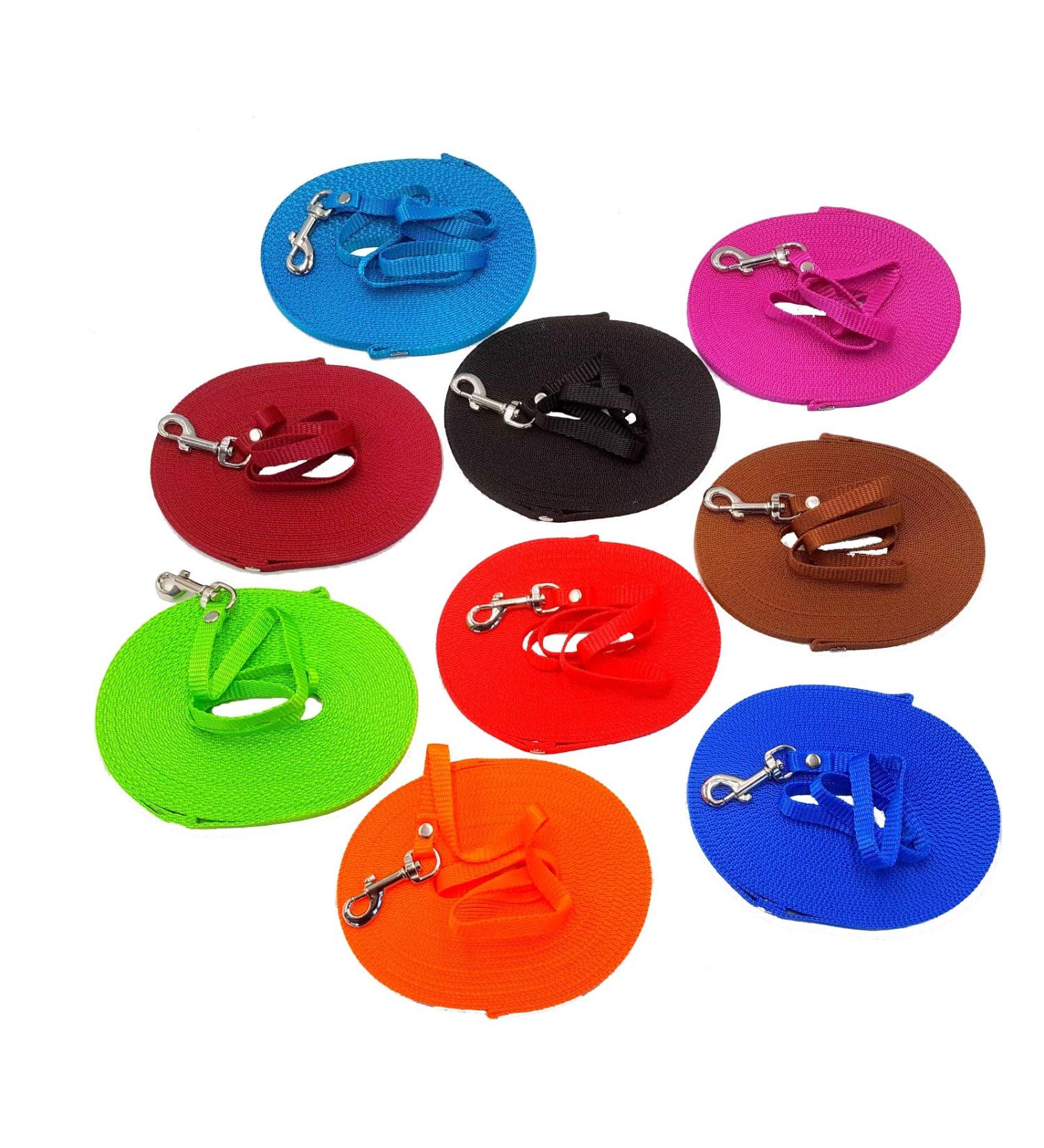 Elropet dog leash mini field leash search leash training leash track line small dogs (25m with hand loop orange) 25m with hand loop orange