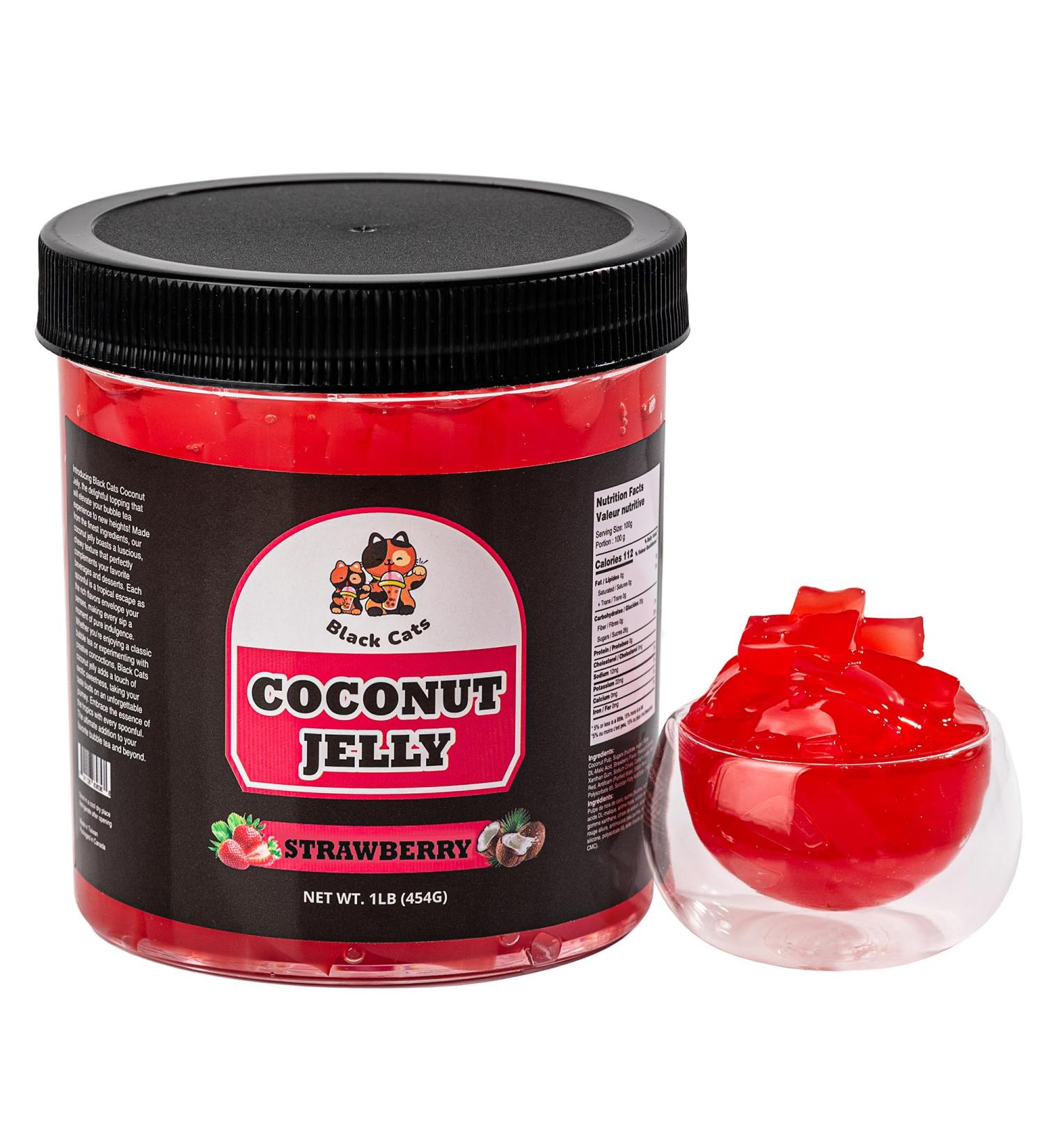 Coconut Fruit Jelly Topping | Strawberry Flavour | 1LB (454g) | Fruit Dessert for Bubble Tea Drinks Desserts Smoothies and Snacks | Boba Tea Tapioca Pearl Mix Kit - Buy Online on GoSupps.com