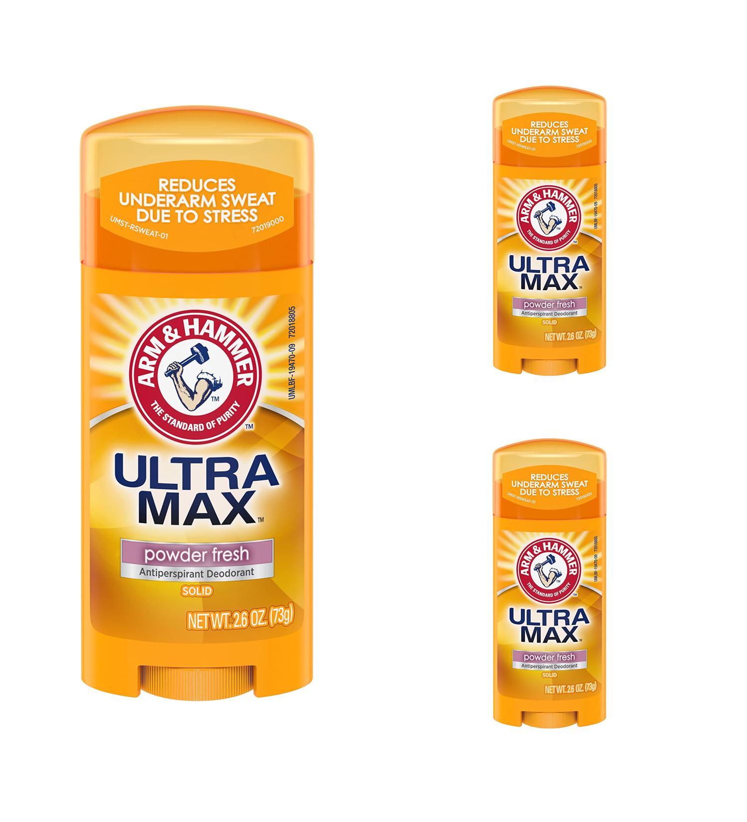 Arm & Hammer Ultra Powder Fresh Deodorant 2.6oz Solid (3 Pack) - Buy Online on GoSupps.com