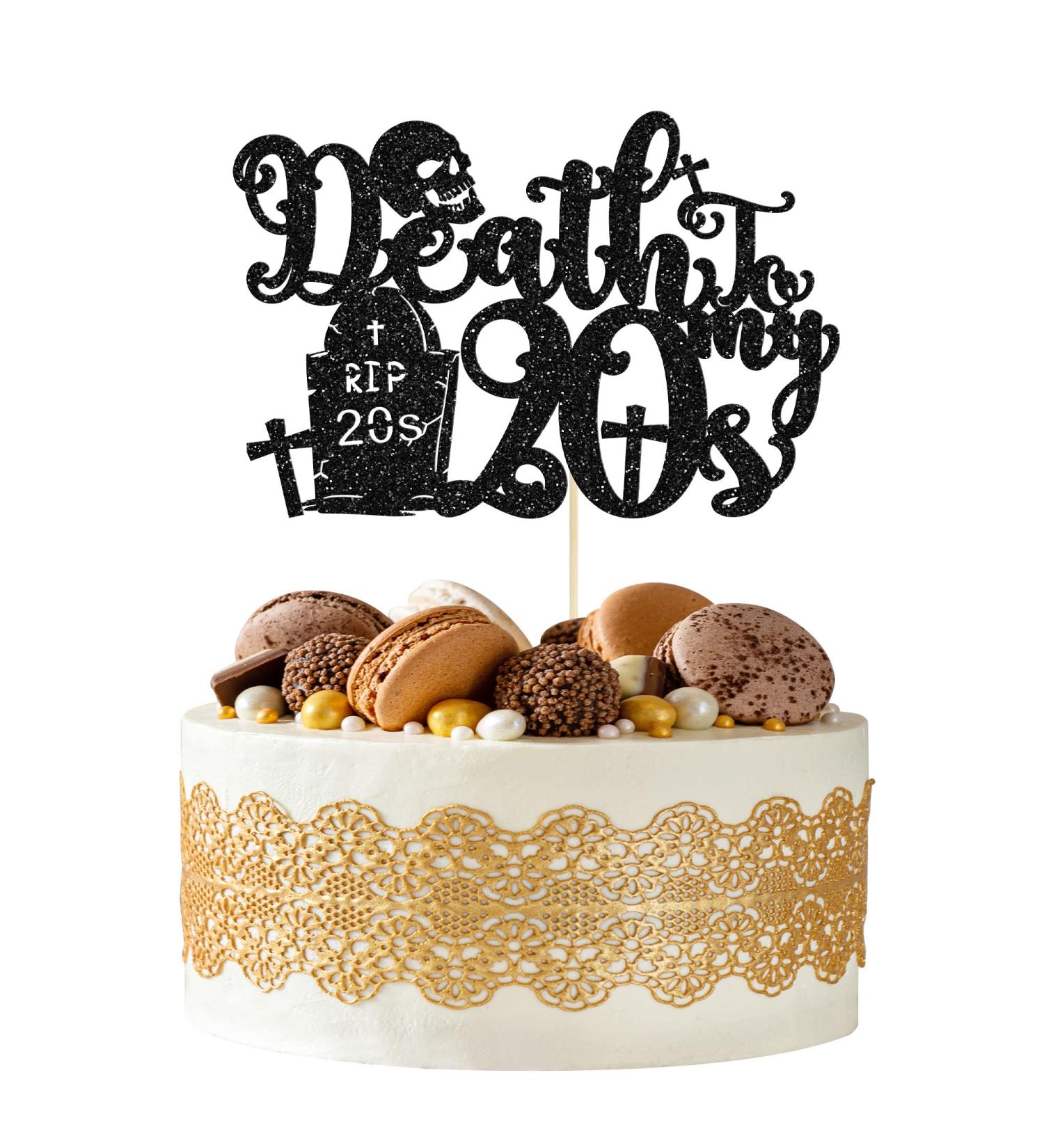 1 Pack Black Glitter Death to My 20 s Cake Topper Rip Twenties/Cheers to 30 Years/Happy 30th Birthday Cake Topper Decorations for Death to My Youth 30th Birthday Party Decorations Style4 - Buy Online on GoSupps.com
