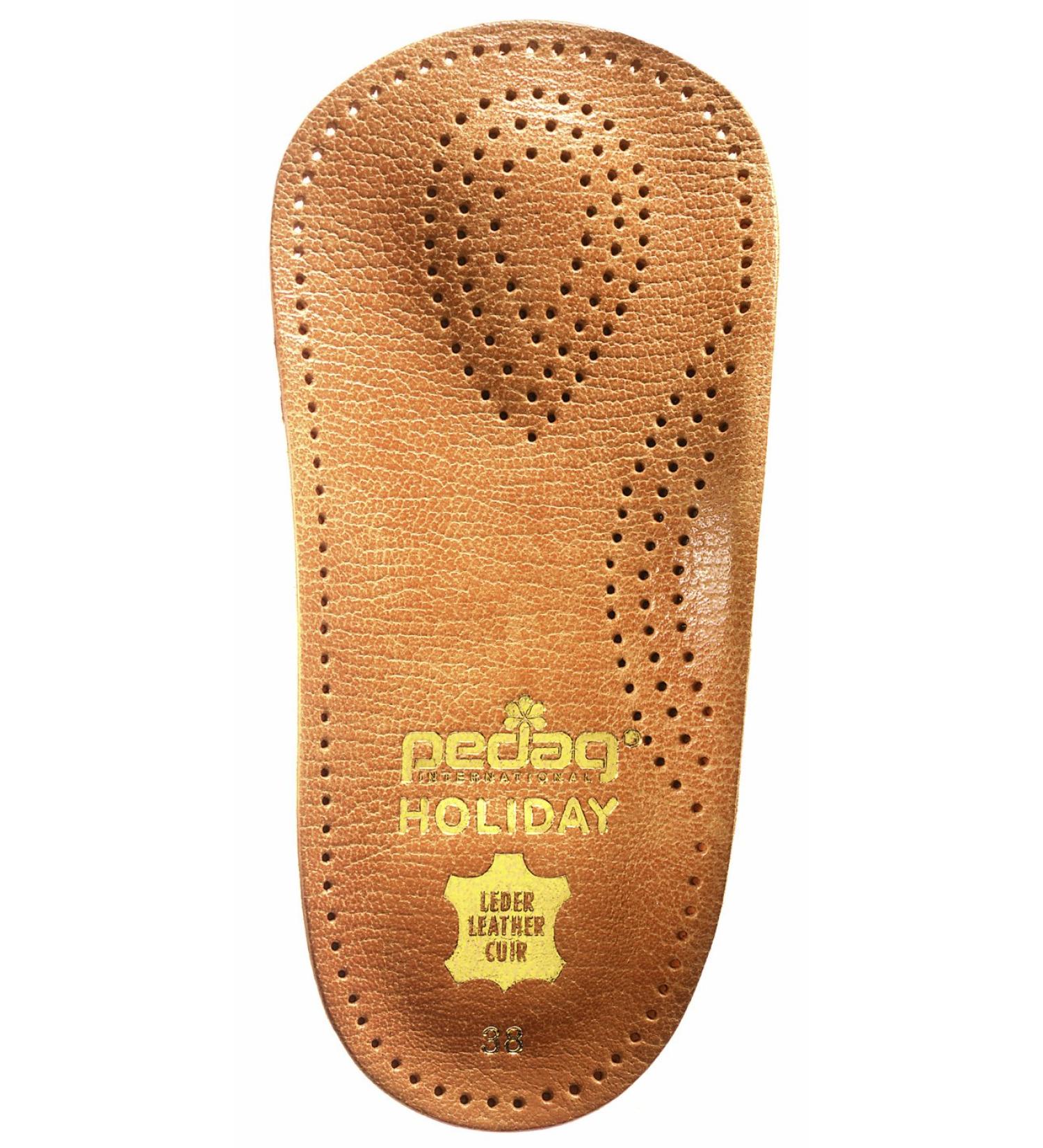 Pedag Holiday Orthotic Insoles 2-Pack - Thin Semi-Rigid Leather with Metatarsal Pad and Heel Cushion, Tan, US M11EU 44 - Buy Online on GoSupps.com
