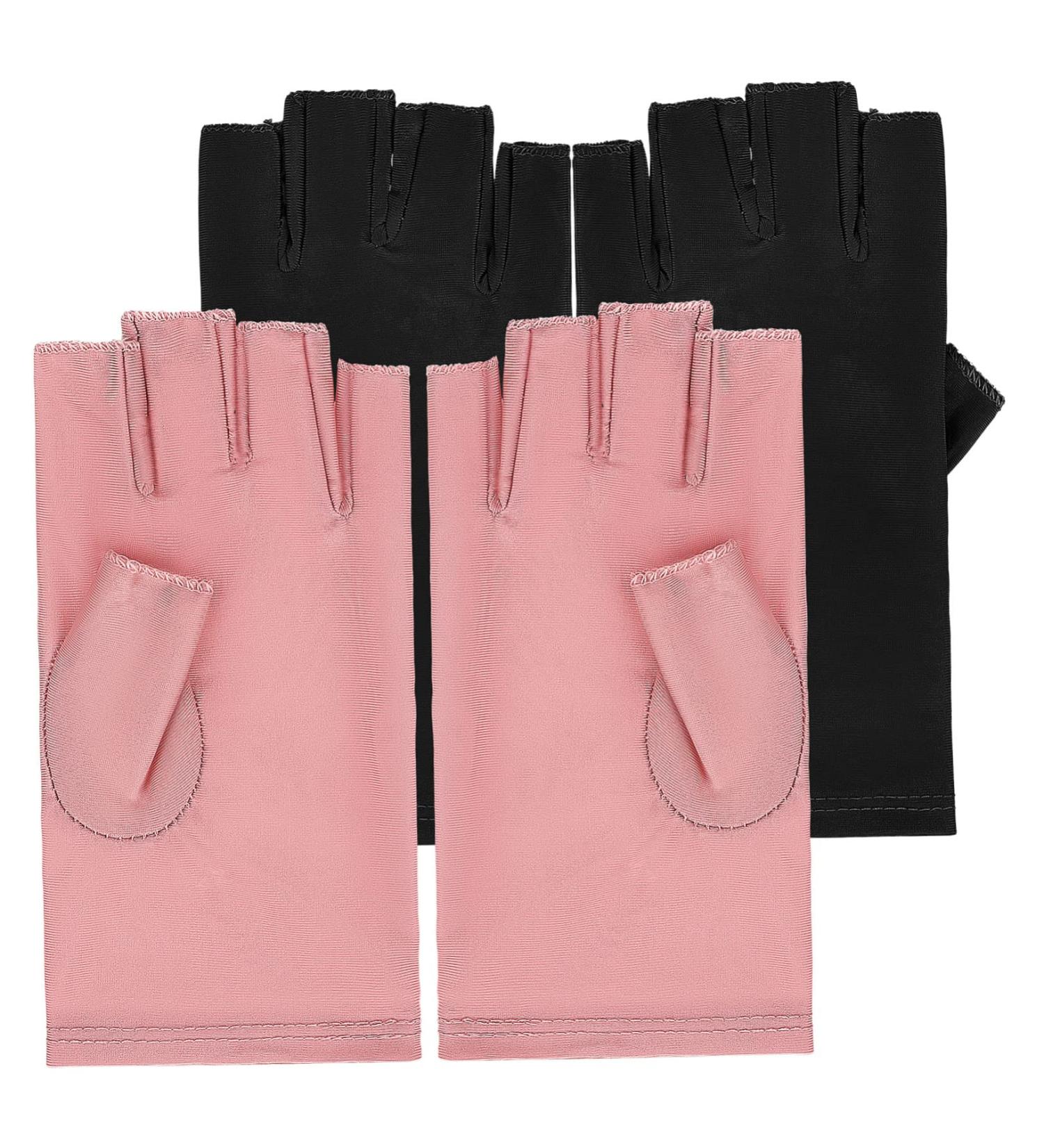 VINTORKY 2 Pairs UV Gloves Gloves for Gel Nails Nail Nail Gloves Manicure Gloves Nail Art Accessory UV Rays Gloves Fingerless Gloves Nail Art Supplies - Buy Online on GoSupps.com