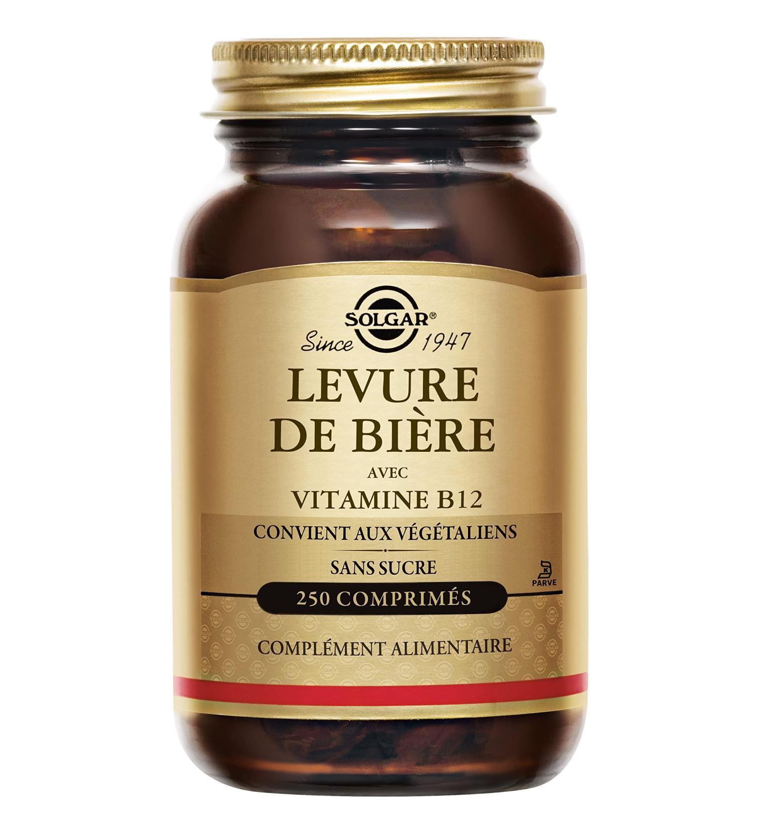 Solgar Brewer's Yeast - Beauty and Vitality - Enriched with Vitamin B12 - Highly Concentrated - Food Supplement - Bottle of 250 Tablets - Buy Online on GoSupps.com