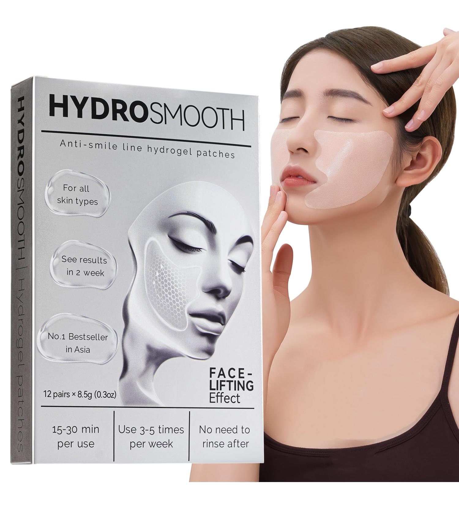 Smile Line Patches - Nasolabial & Laugh Line Treatment Collagen Wrinkle Masks 12 Pcs Anti-Wrinkle Facial Stickers - Buy Online on GoSupps.com