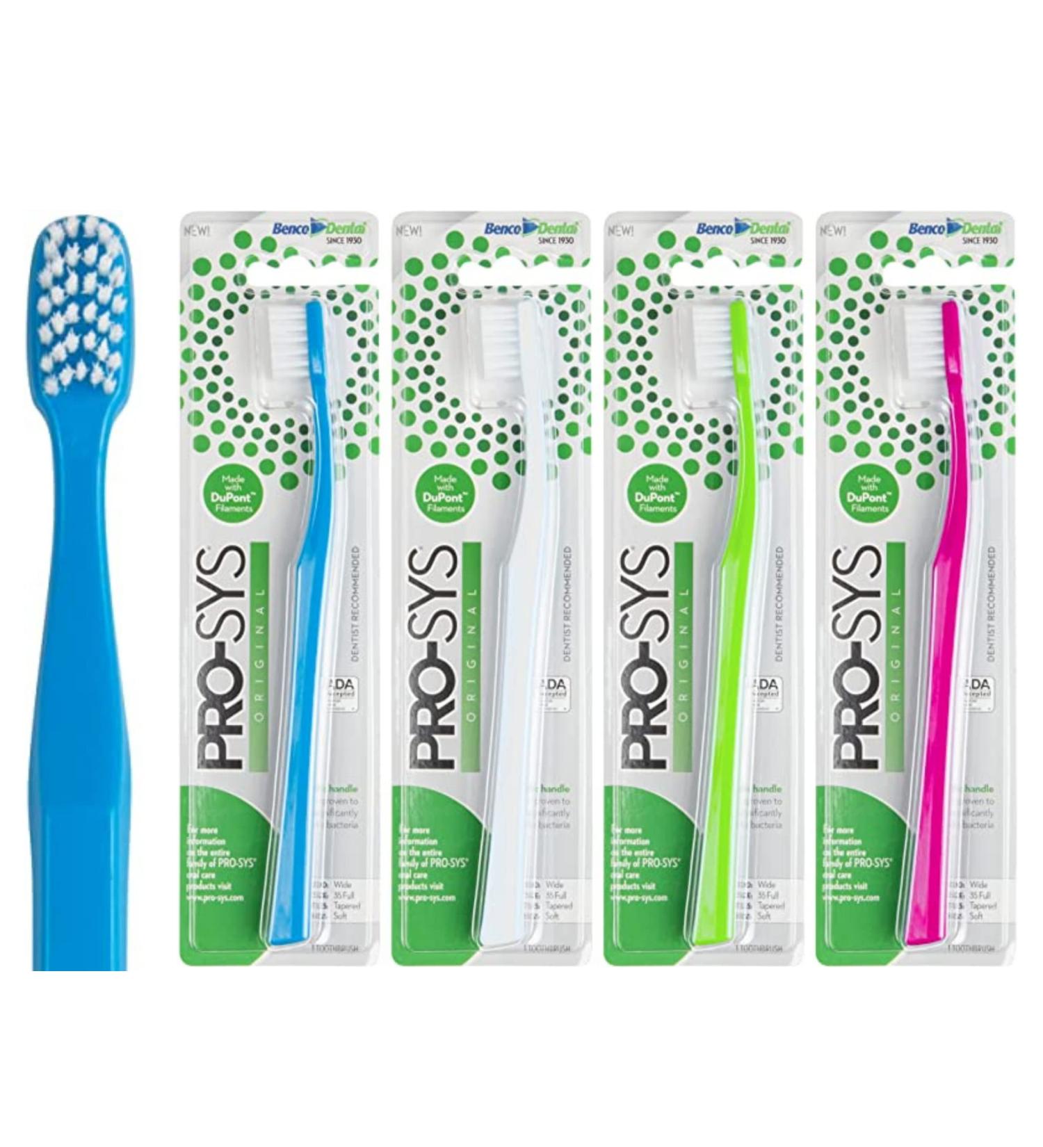PRO-SYS Soft Toothbrush for Sensitive Teeth & Gums - ADA Accepted - Pack of 4 - Buy Online on GoSupps.com