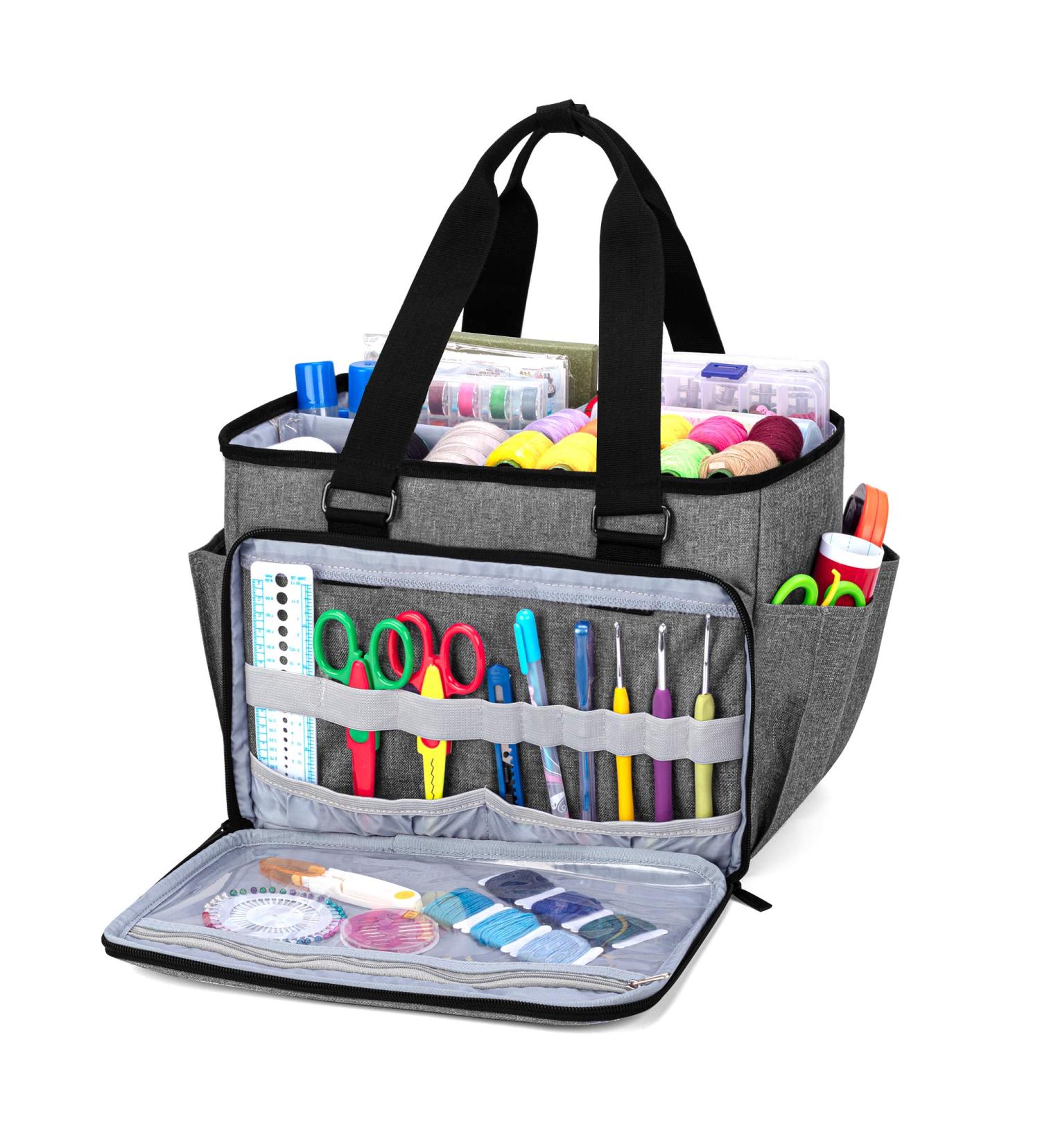 YARWO Sewing Accessories Organizer - Craft Storage Tote Bag in Gray - Buy Online on GoSupps.com