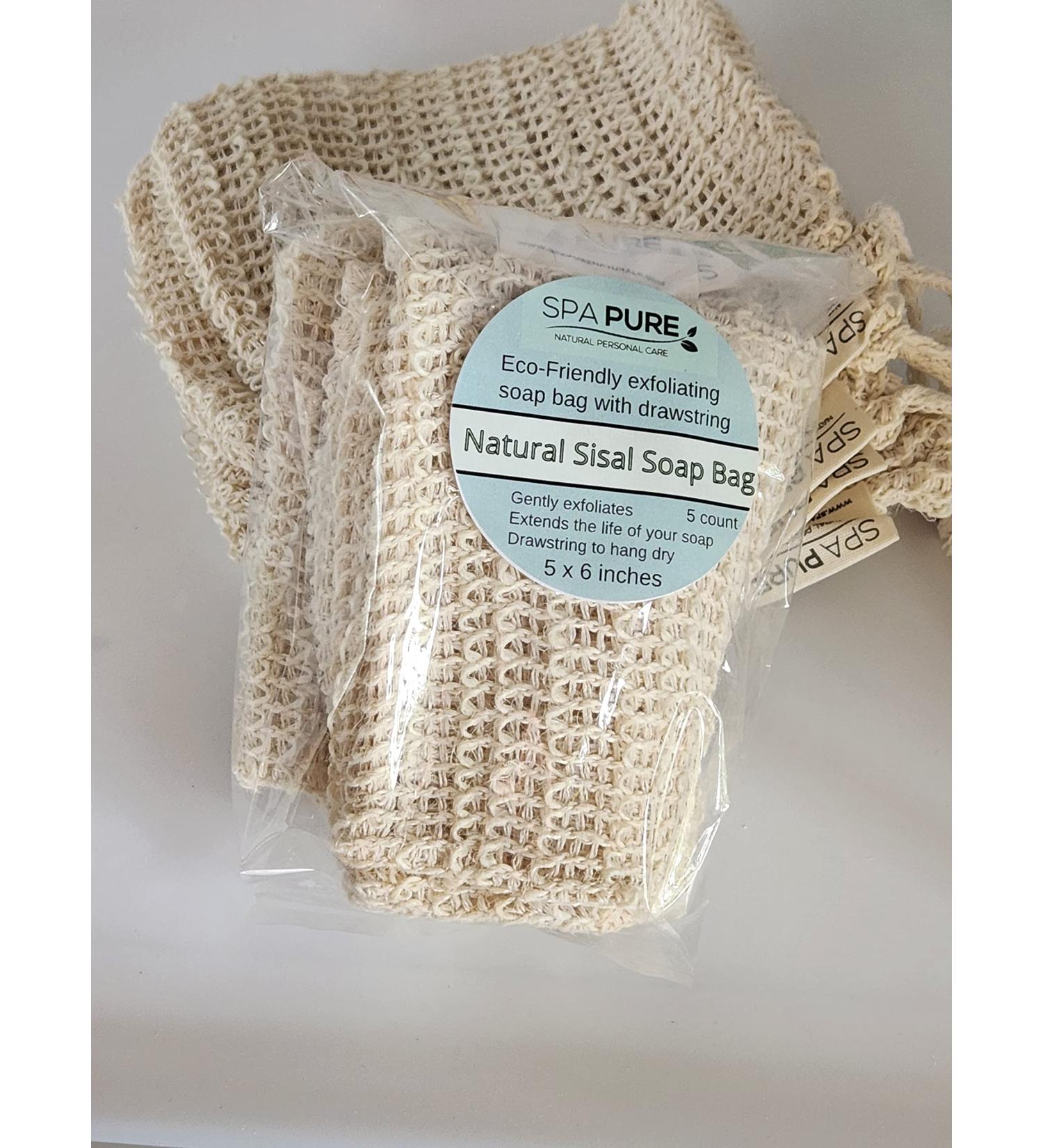 Buy Spa Pure Natural Sisal Exfoliating Soap Bag Handmade Soap Storage & Exfoliation (5 Count) | Extend Soap Life - Buy Online on GoSupps.com