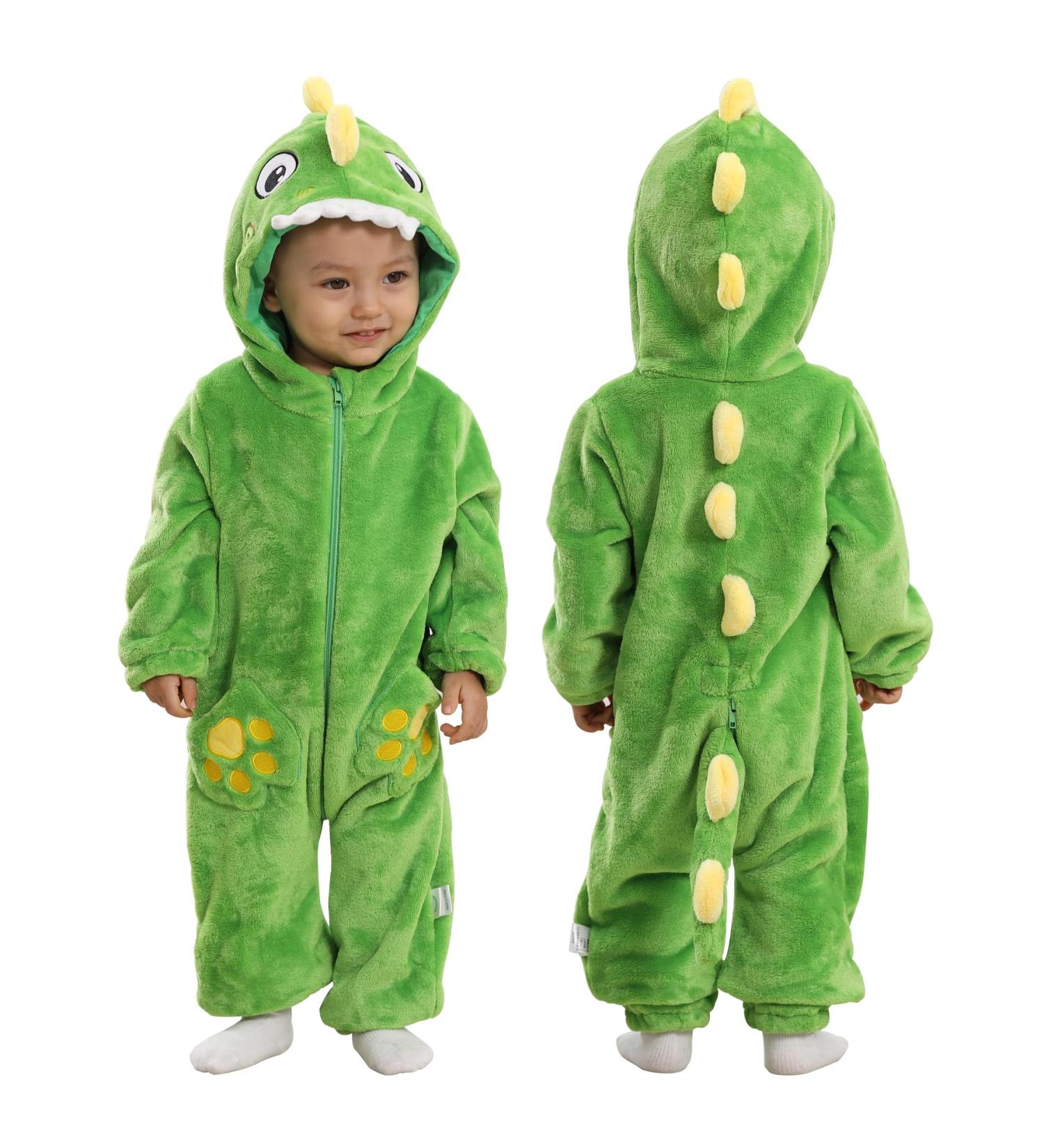 Doladola Baby Boys Girls Green Shark Hooded Onesie | Infant Pajamas Romper 0-3 Months - Buy Online on GoSupps.com