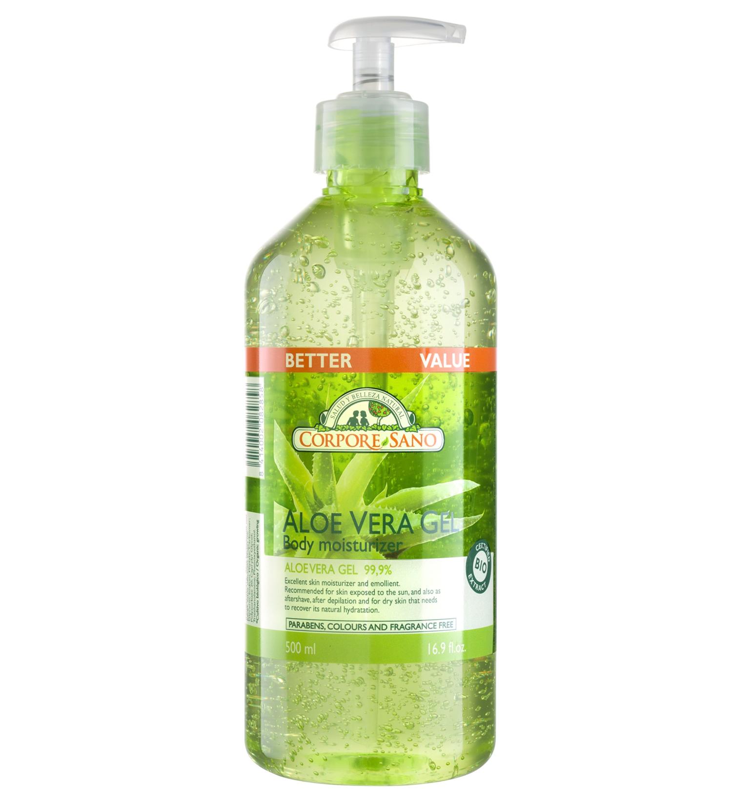 Aloe Vera Gel-Body Moisturizer-CERTIFIED ORGANIC-NO PARABENS-FRAGANCE FREE-500 ml/16.9 fl oz
