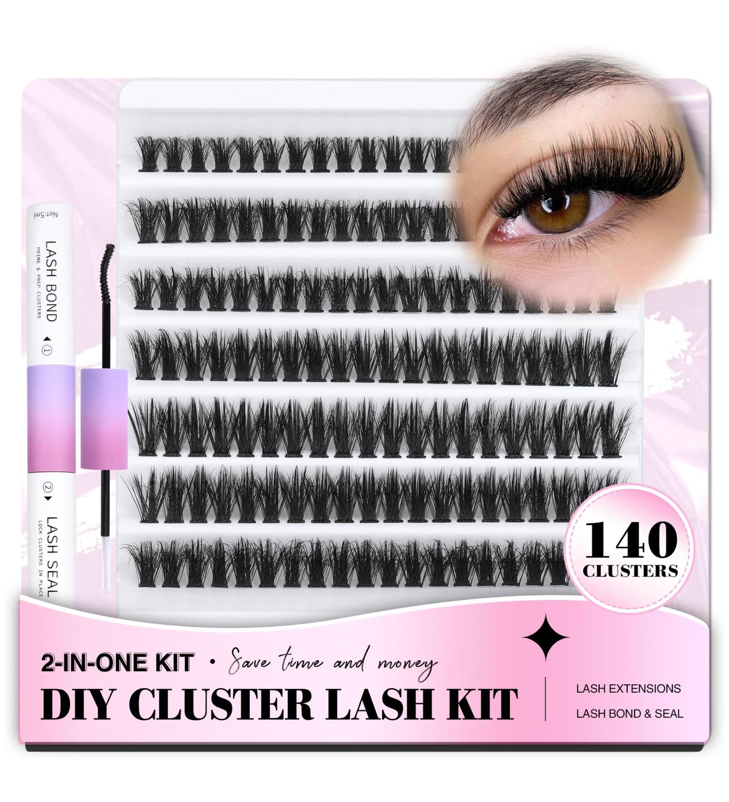 ALICE Lash Extension Kit - 140PCS Fluffy Wispy Individual Lashes DIY Eyelash Extensions 10-16MM - Strong Hold with Lash Bond and Seal - Buy Online on GoSupps.com