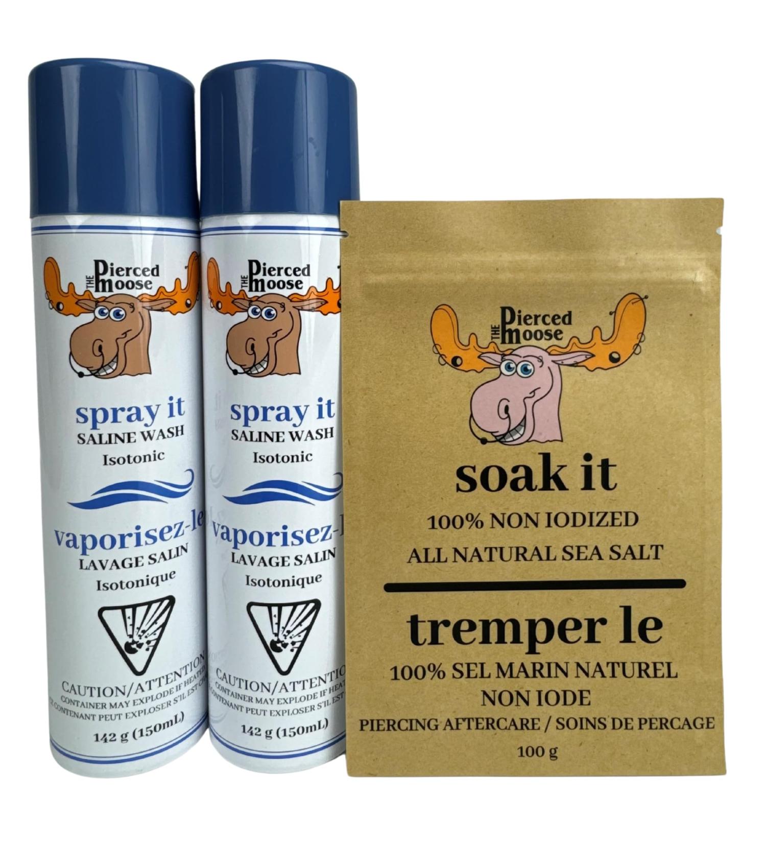 The Pierced Moose Saline Combo Pack - Buy Online on GoSupps.com