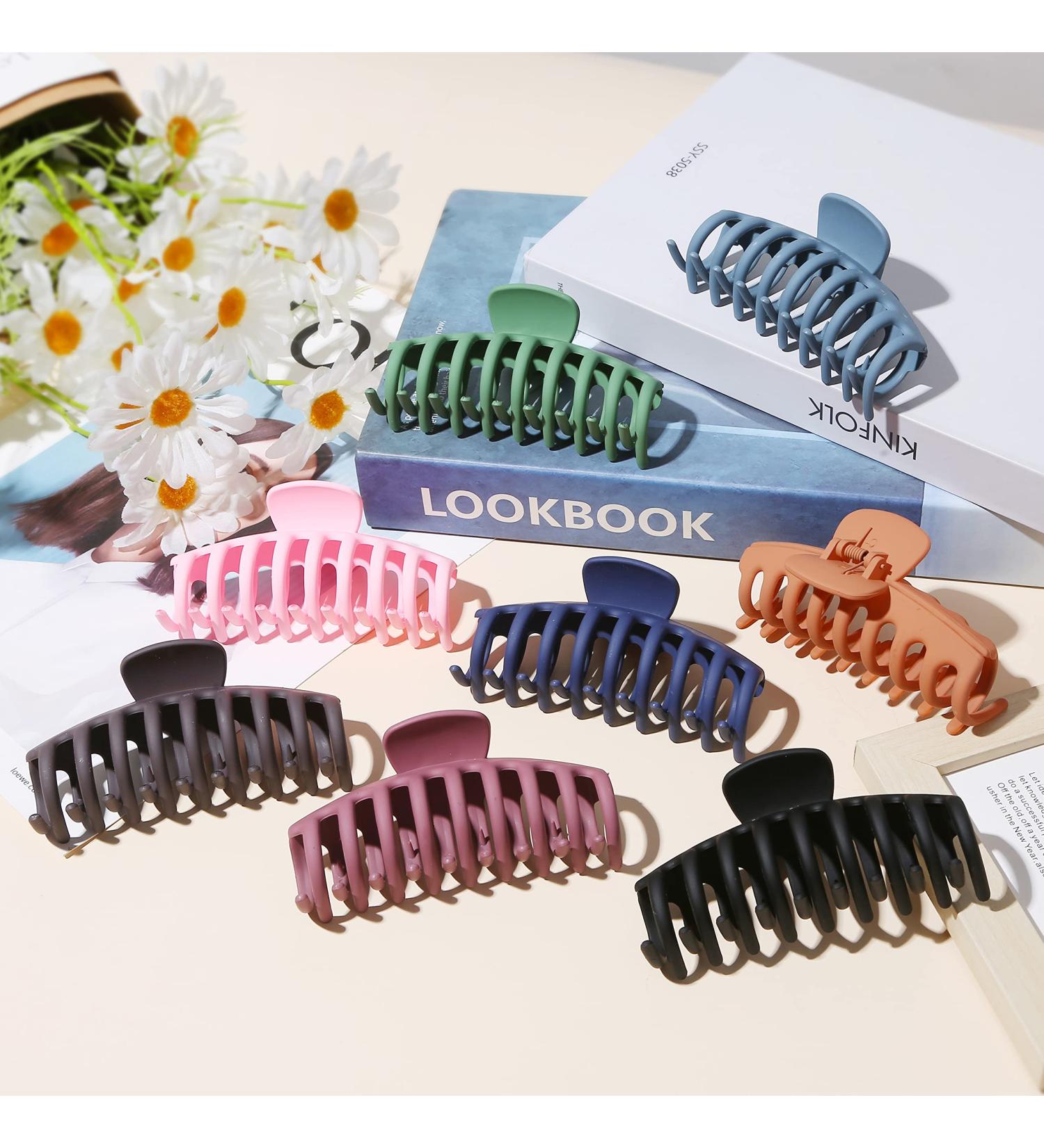 8 Pcs 4.3 Inch Multicolor Hair Claw Clips for Thick Hair - Strong Grip, Large Size - Women's Styling Accessories for Daily Use - Buy Online on GoSupps.com