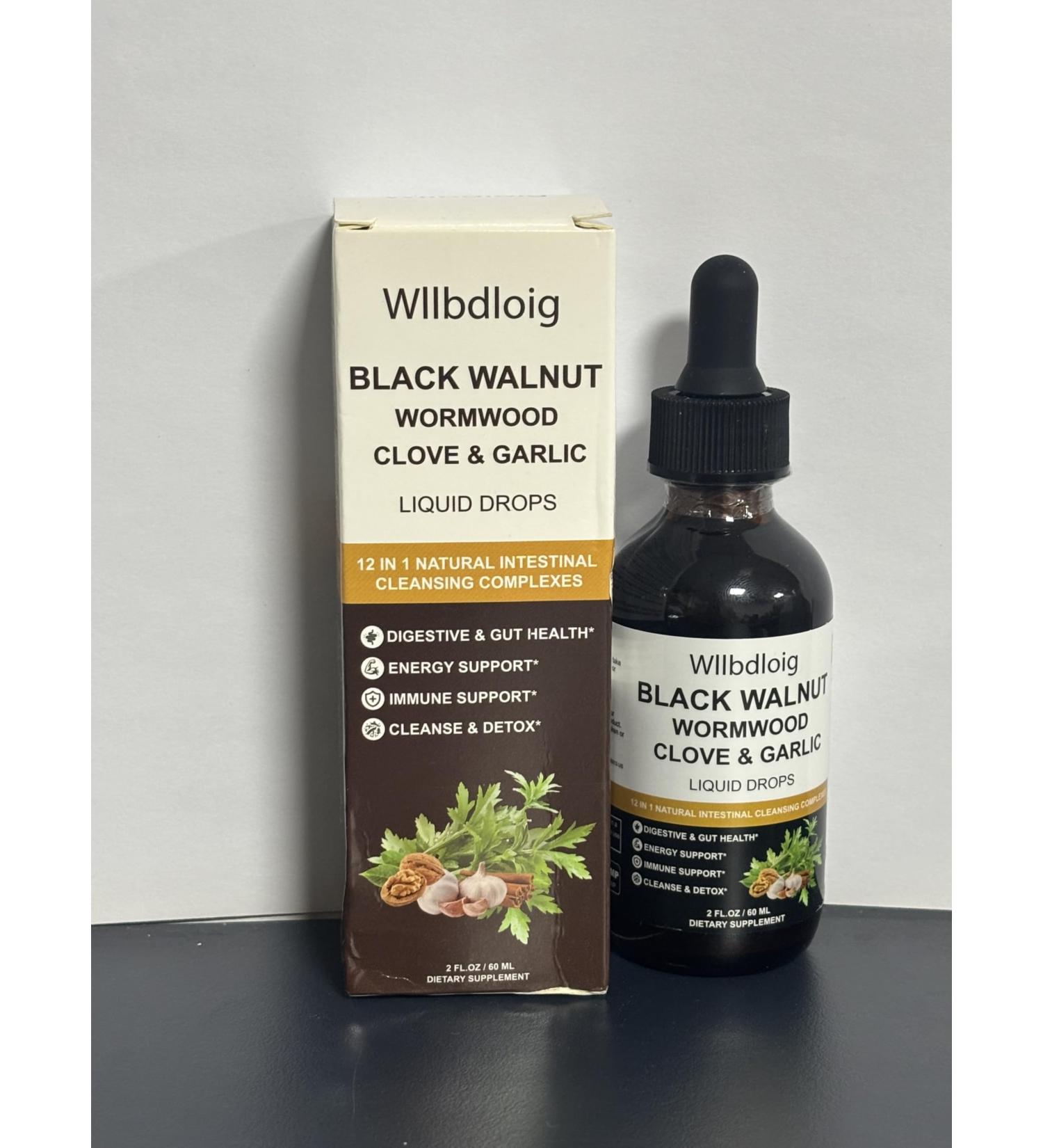 Wllbdloig Black Walnut Wormwood Tincture Rapid Gut Cleanse & Digestive Health Organic Herbal Extract 10:1 Ultra-Concentrated Liposomal Delivery (98% Absorption) 3