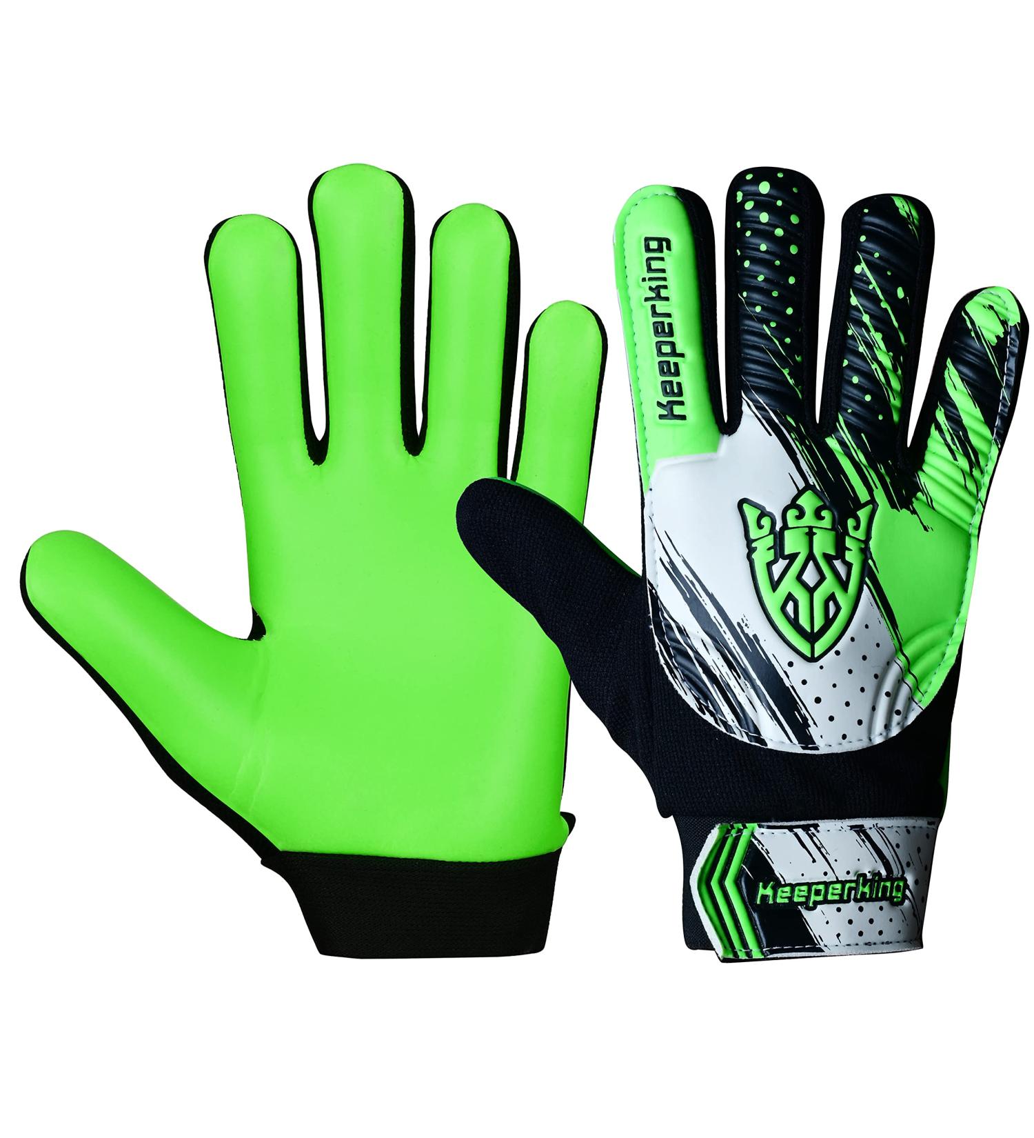 Keeperking Clawxen Goalkeeper Gloves for Kids | Junior Football & Soccer Gloves for Ages 3-7 | Boys & Girls Green - Buy Online on GoSupps.com