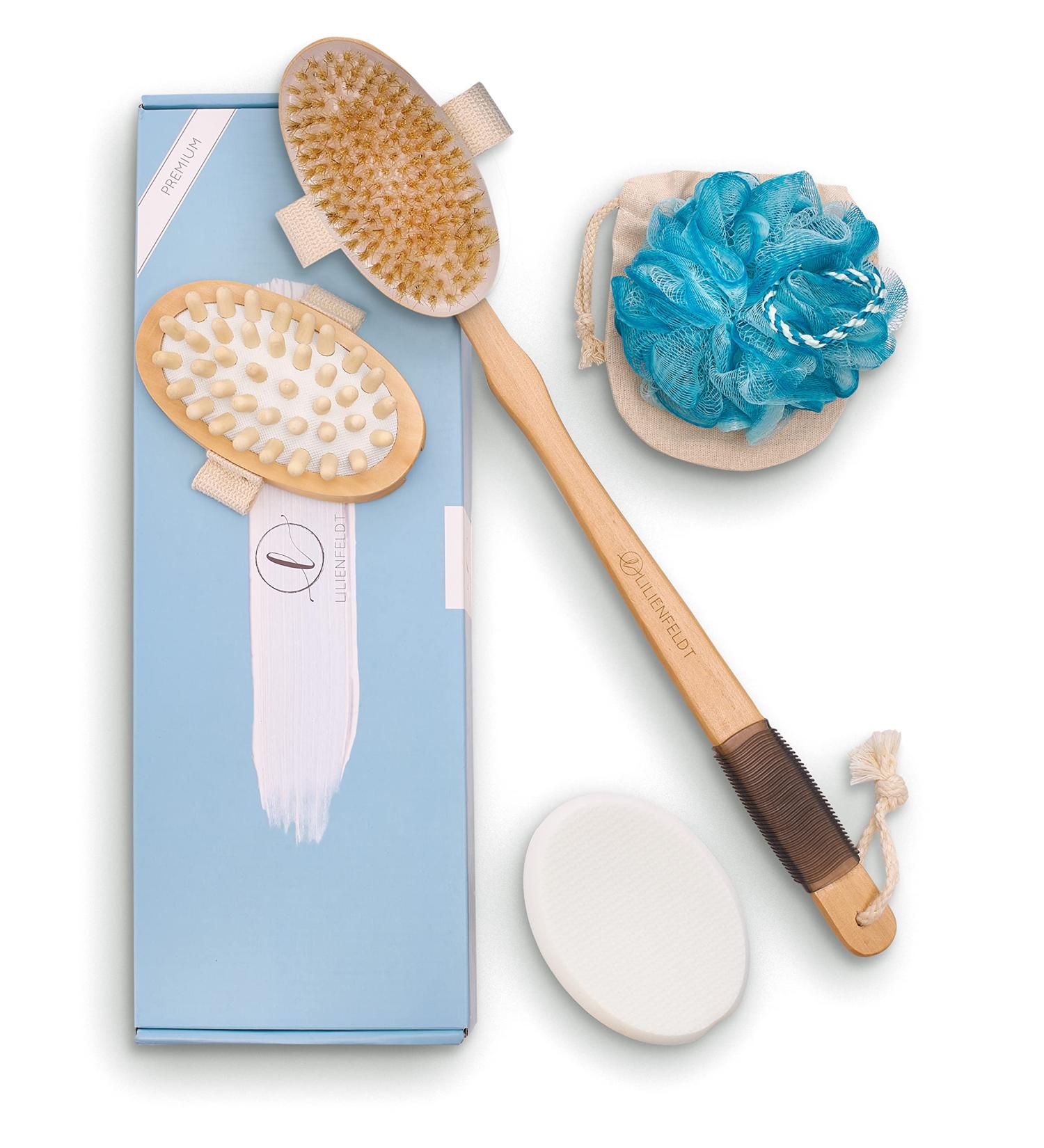 Lilienfeldt Back Cremer - Long Stem Lotus Wood Shower Brush & Back Bathing Sponge for Effortless Back Care - Buy Online on GoSupps.com
