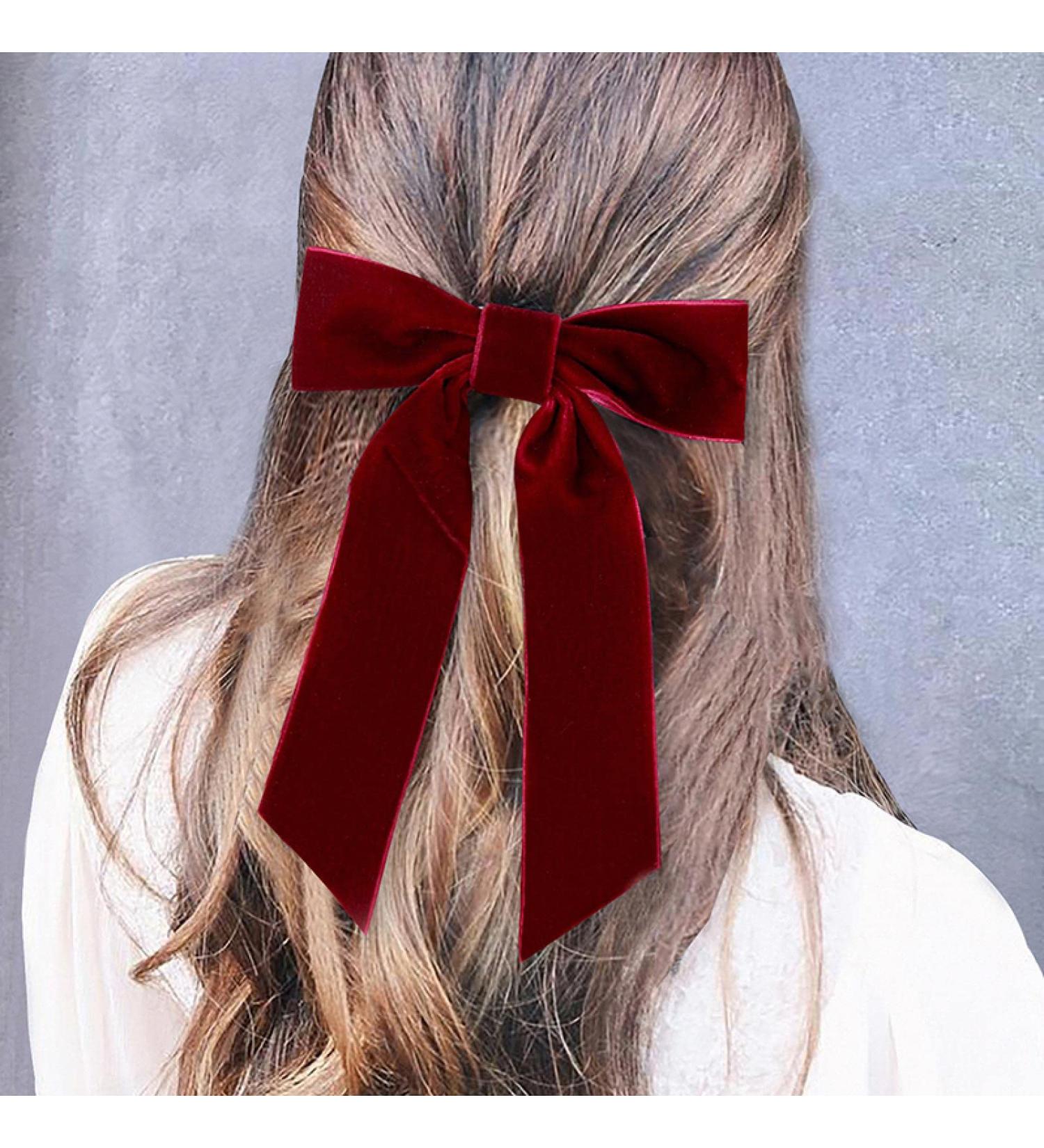 Shop LCSD Vintage Black & Red Velvet Loop Hair Clip for Women - Elegant Hair Jewelry - Buy Online on GoSupps.com