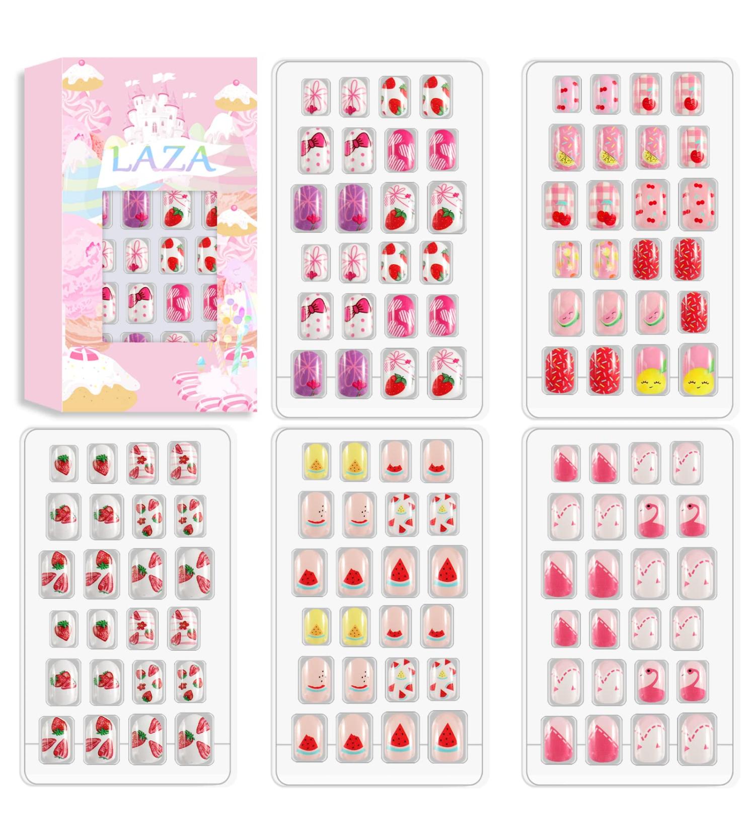 120pcs Kids Press-On Nails - Colorful Fruits & Bowknot Designs | Strawberry Sweetheart - Buy Online on GoSupps.com