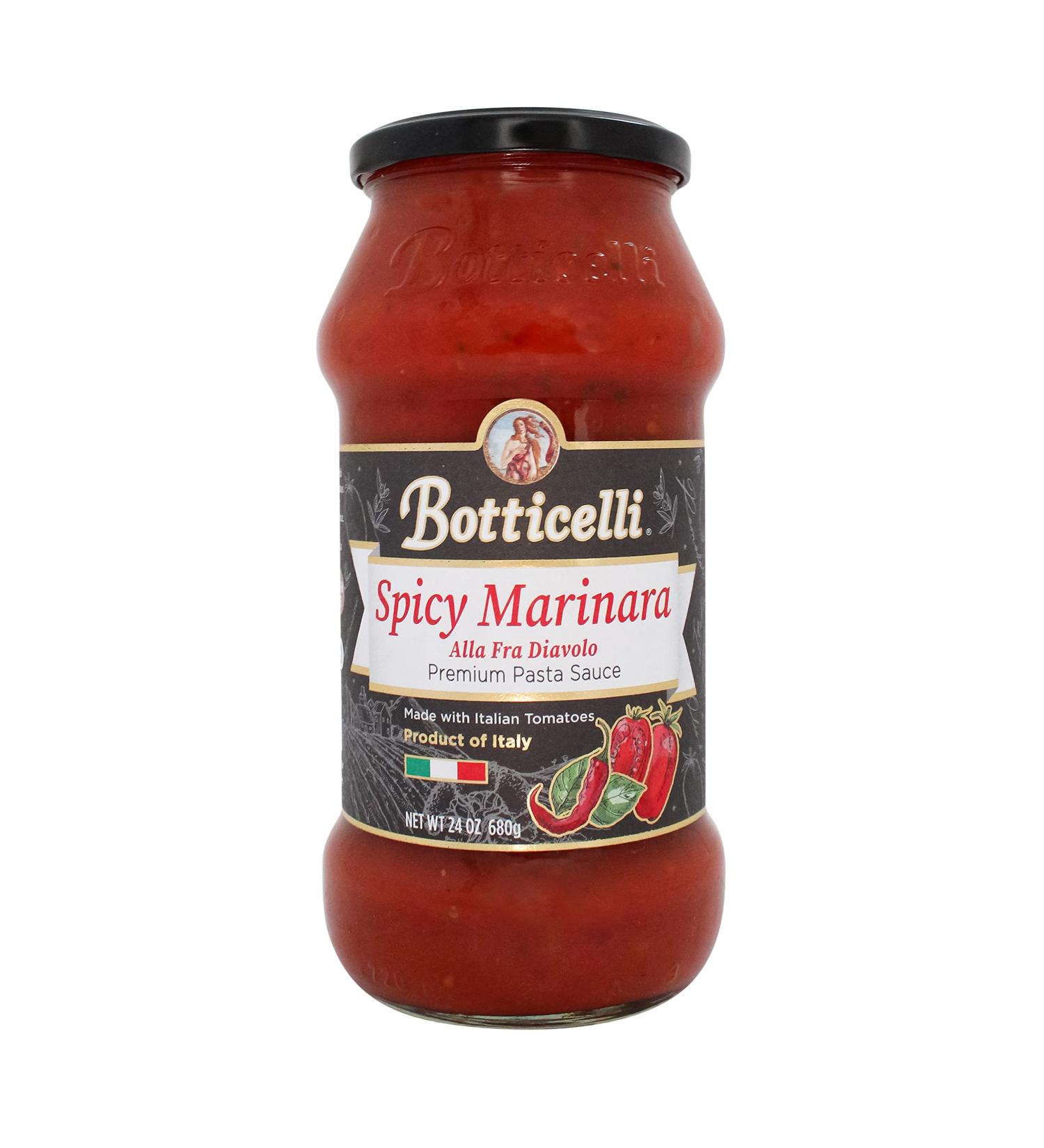 Botticelli Premium Spicy Marinara Pasta Sauce - Italian Tomato Sauce with Chili Peppers for Seafood - 24oz - Buy Online on GoSupps.com
