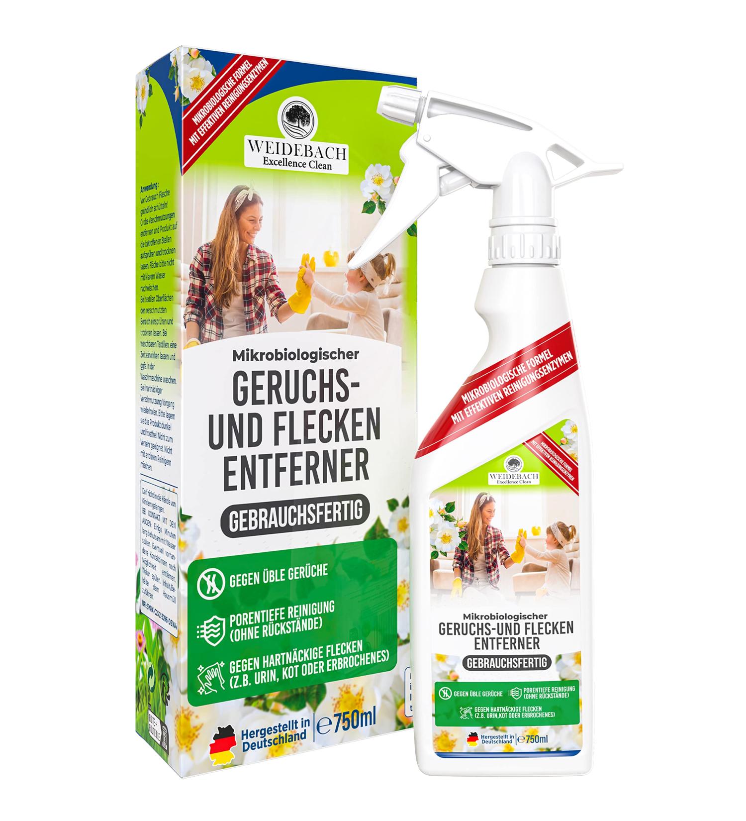 Effective Weidebach Odor & Stain Remover - Biodegradable & Ready to Use for Stubborn Household Odors - Buy Online on GoSupps.com